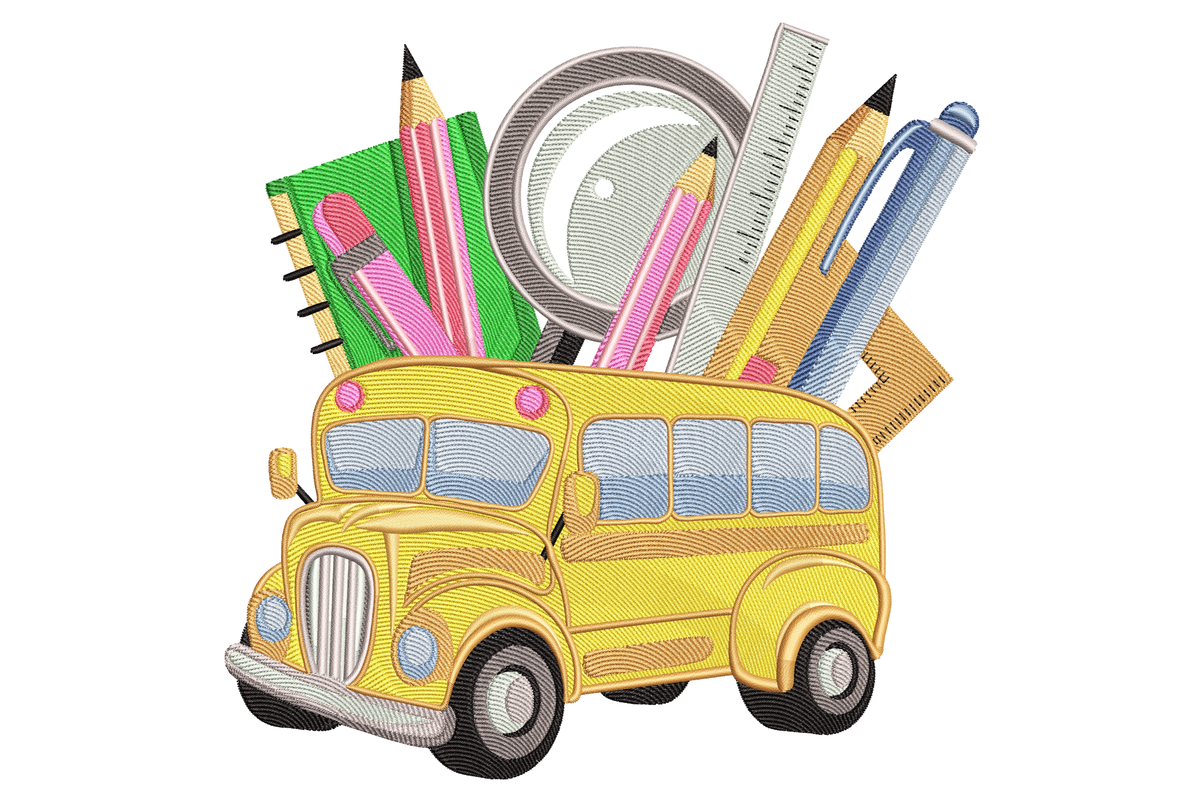 School Bus Machine Back to School Bus – Machine Embroidery Design | Embroidize