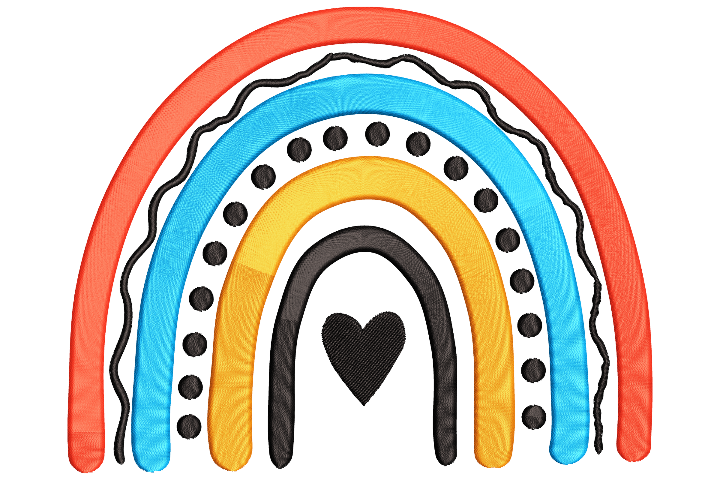 Boho Rainbow with Heart – Nursery Machine Embroidery Design | Embroidize
