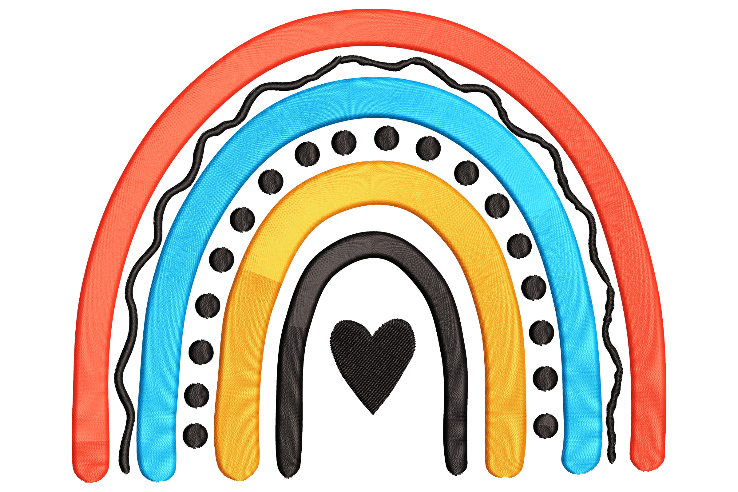 Cute Rainbow Heart – Modern Kids Embroidery Design