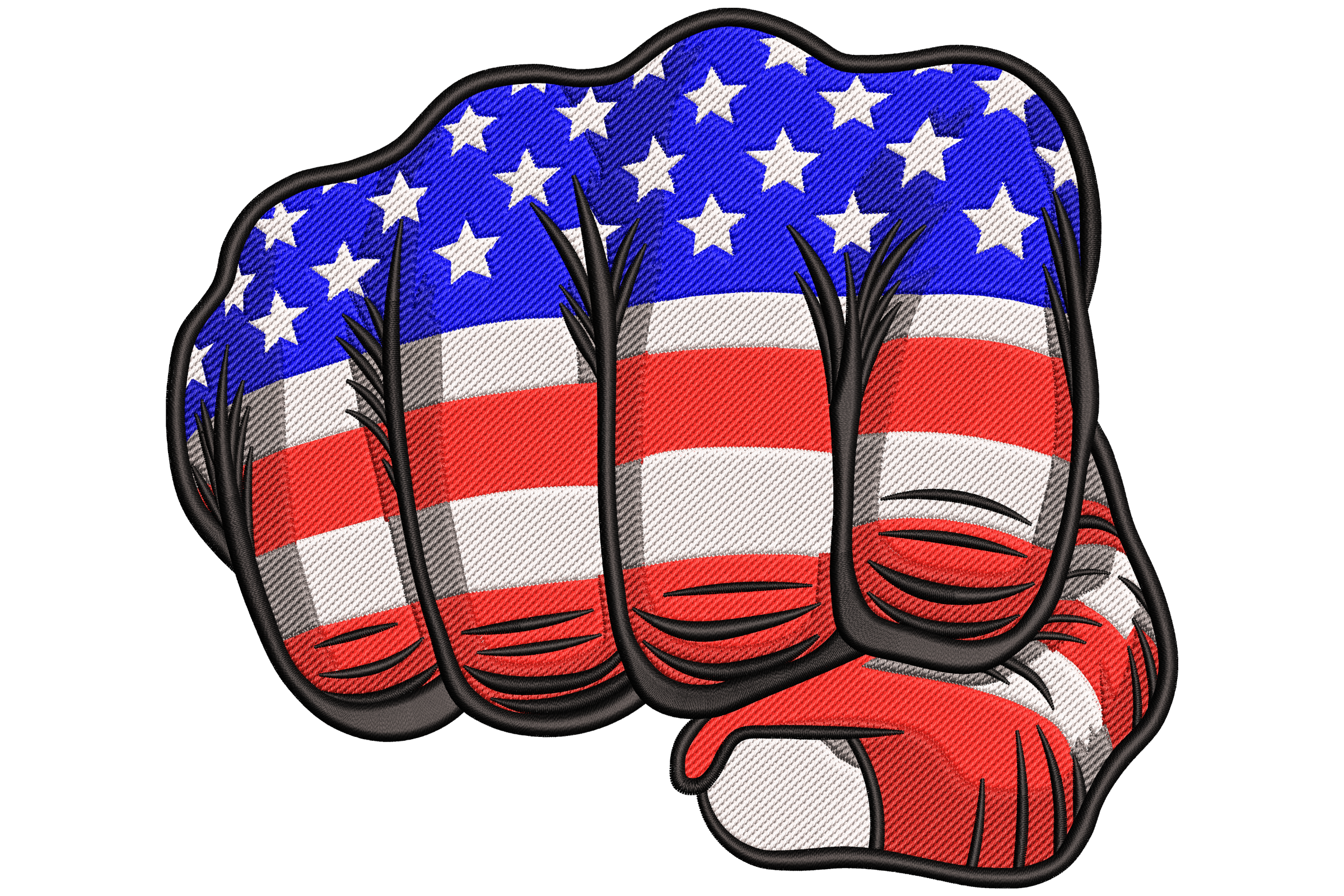 USA Flag Fist Patch – Machine Embroidery Design | Embroidize