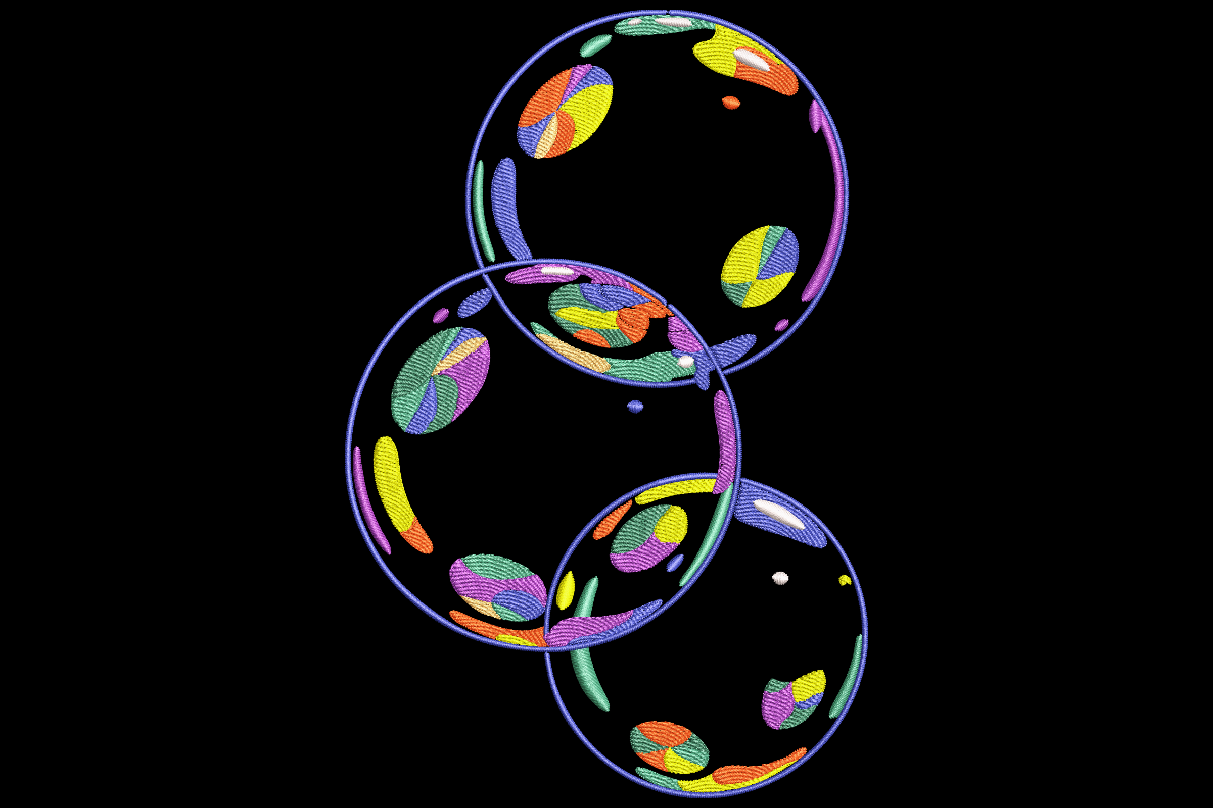 Colorful Circle Trio Embroidery Design – Modern Rings