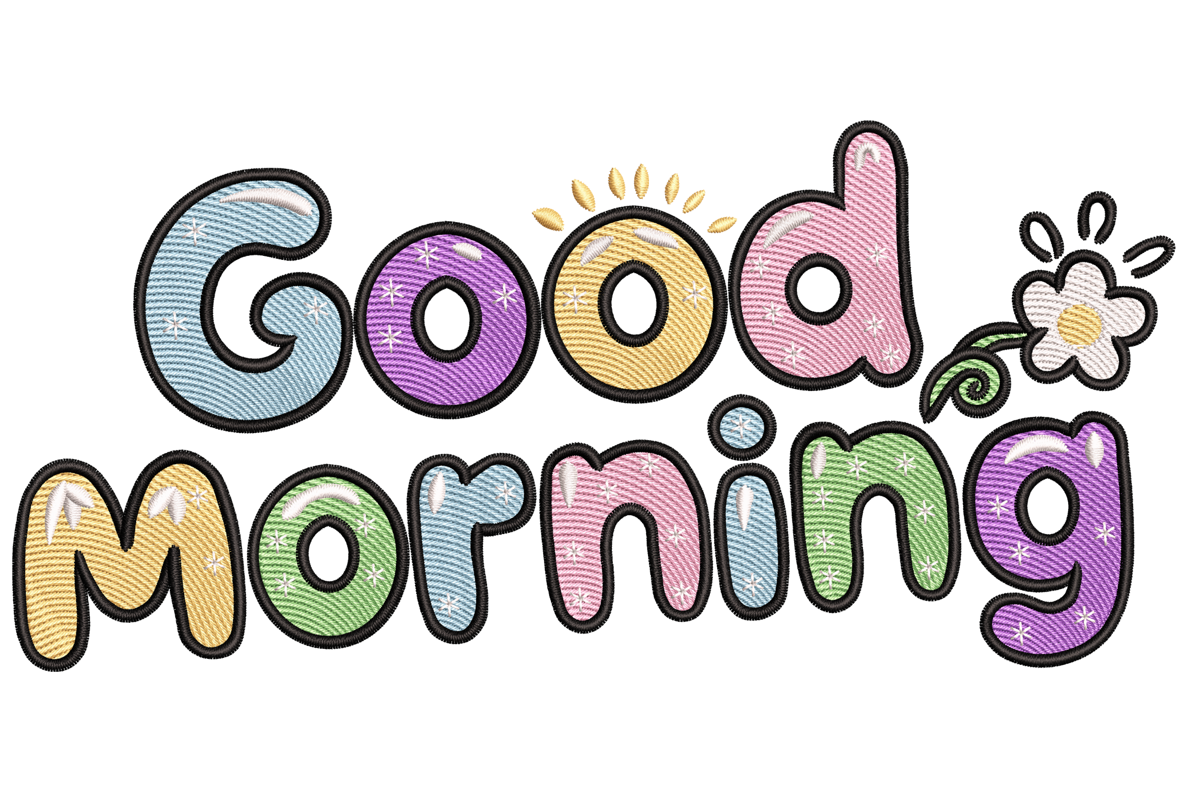 Good Morning Embroidery Design