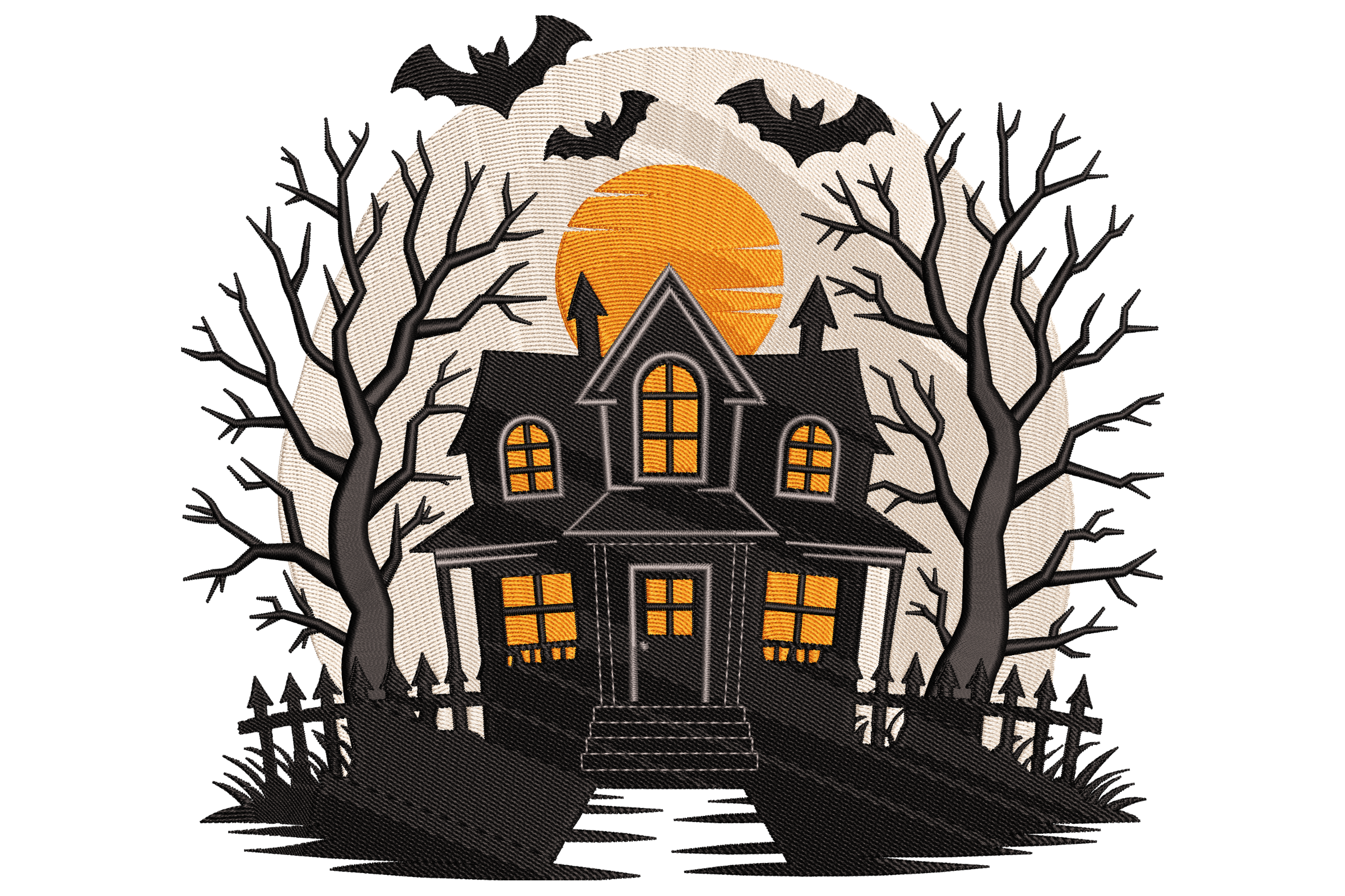 Haunted House Halloween Machine Embroidery Design | Embroidize