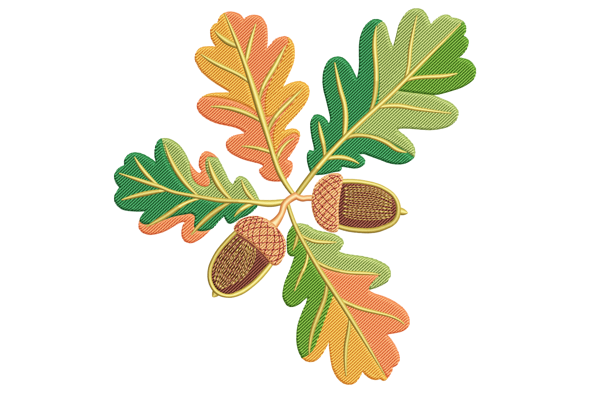 Autumn Oak Leaves & Acorns – Machine Embroidery Design | Embroidize