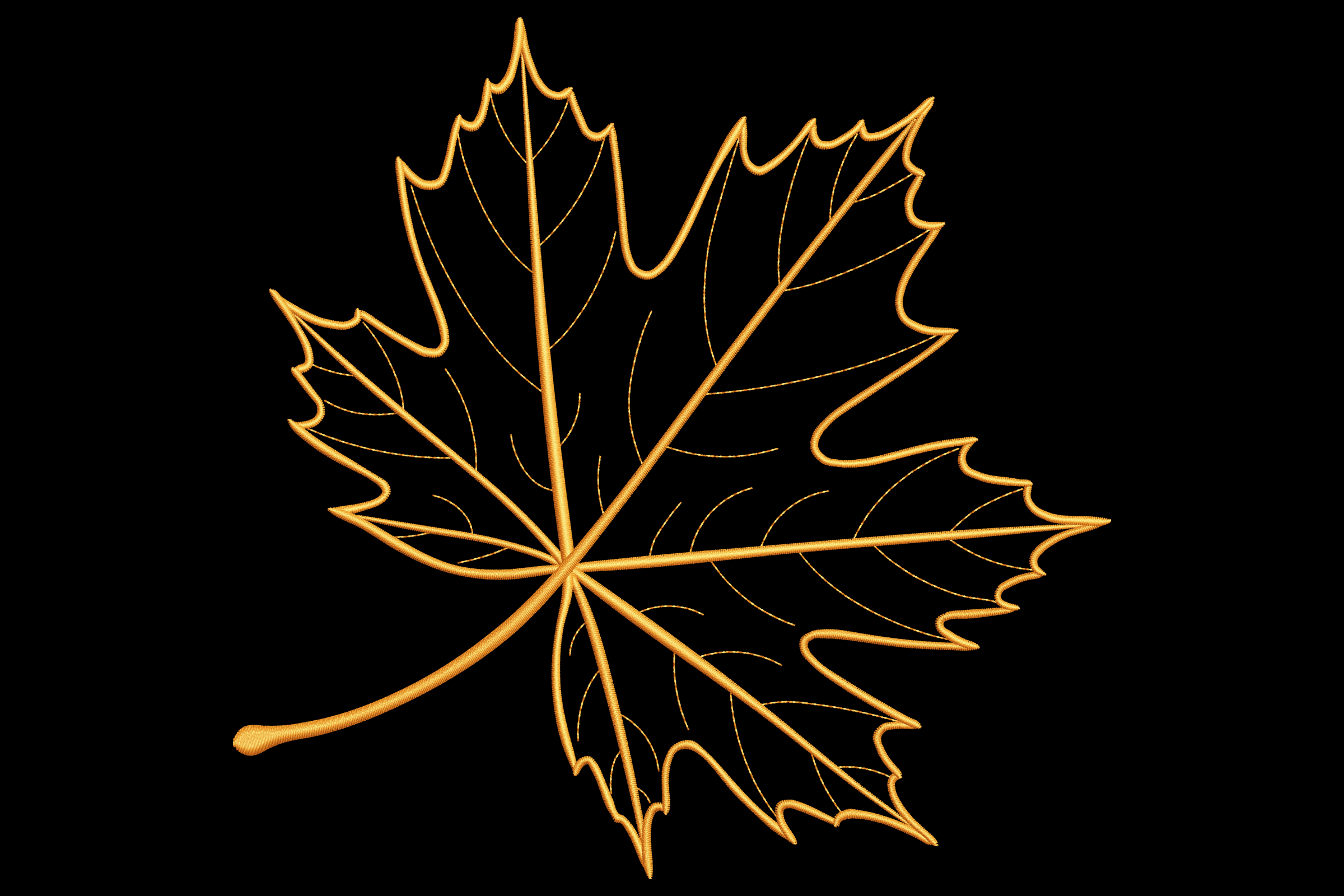 Modern Maple Leaf Outline – Autumn Machine Embroidery Design | Embroidize