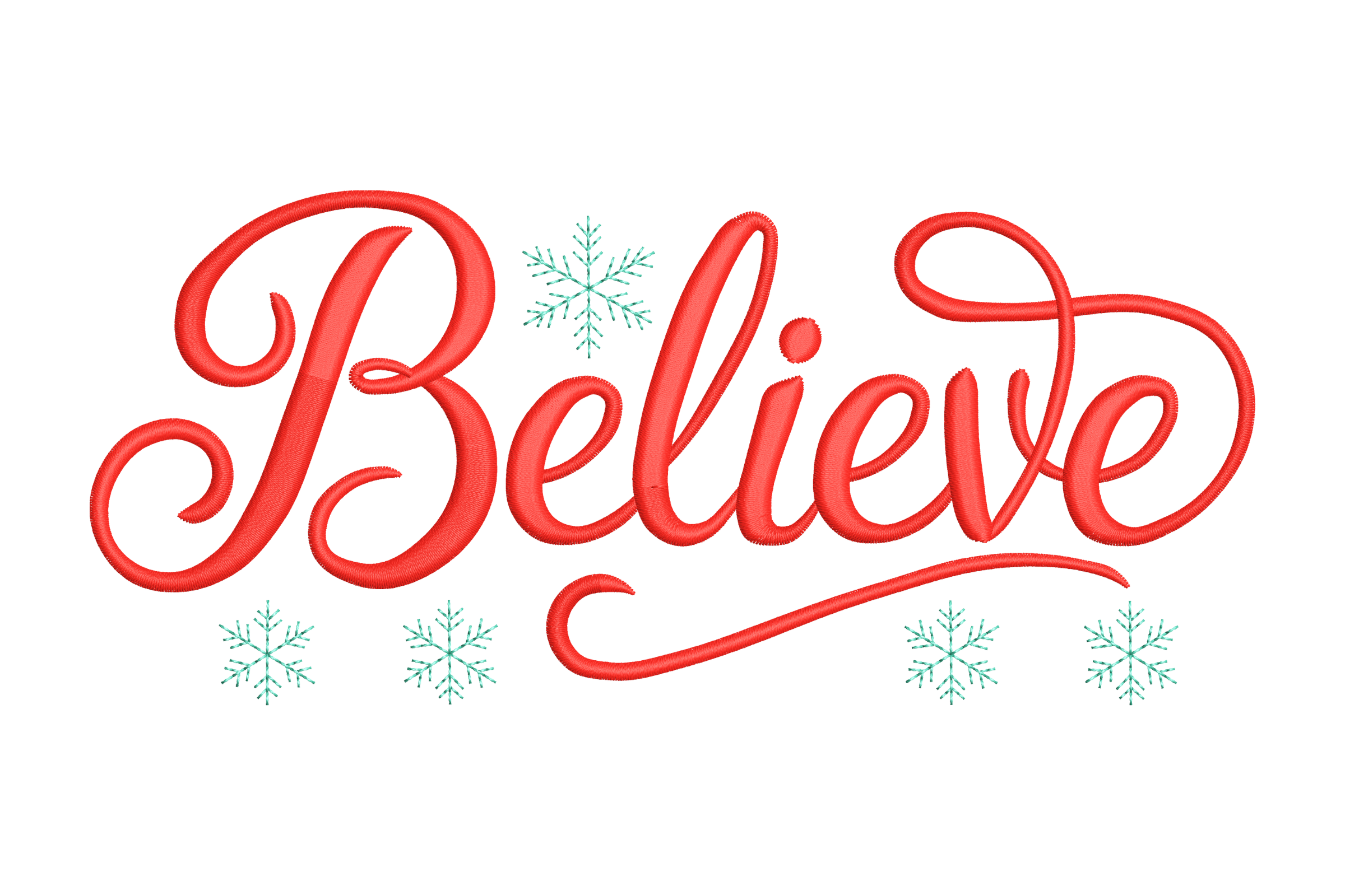 Believe Script – Christmas Word Machine Embroidery Design | Embroidize