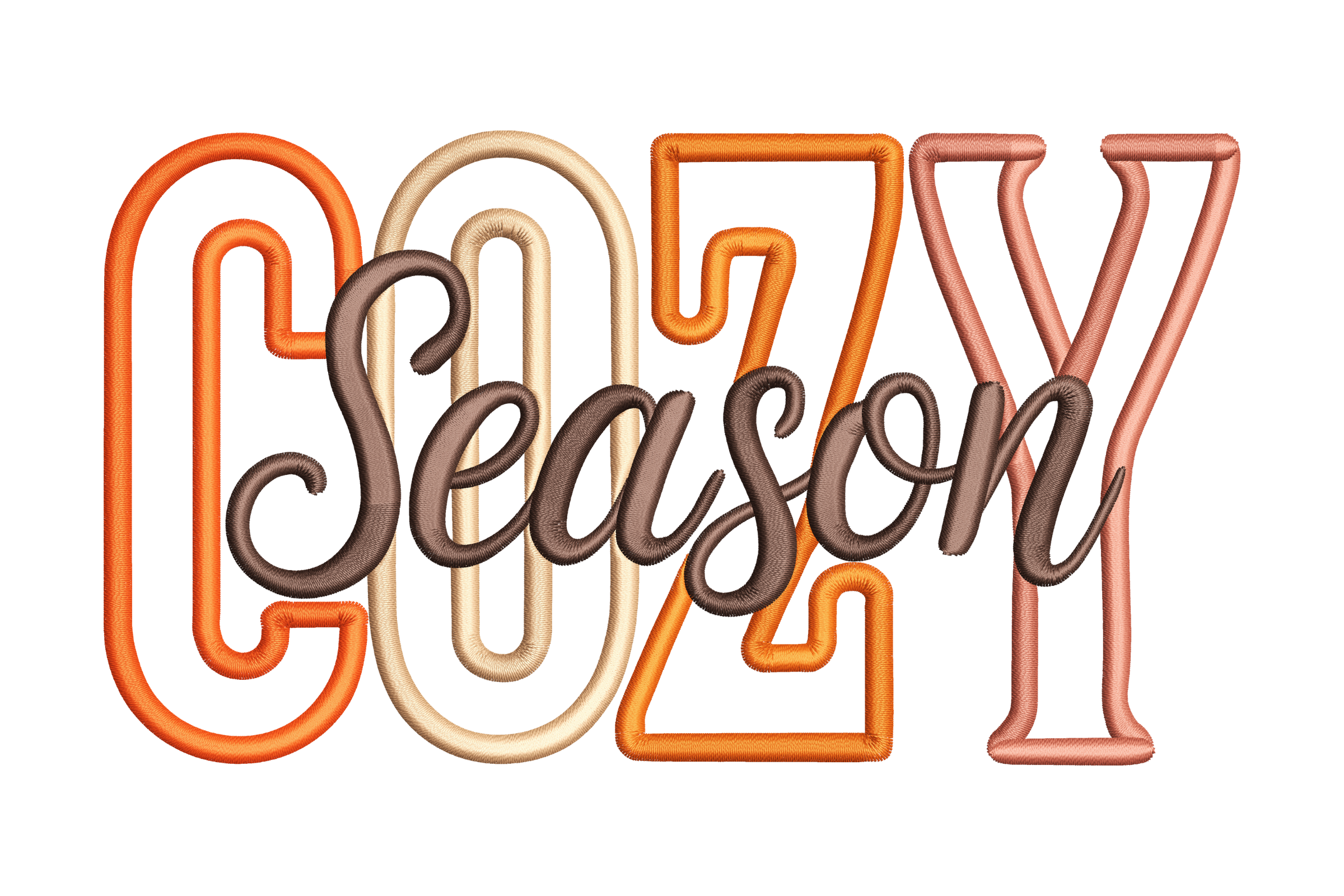 Cozy Season – Fall Lettering Machine Embroidery Design | Embroidize