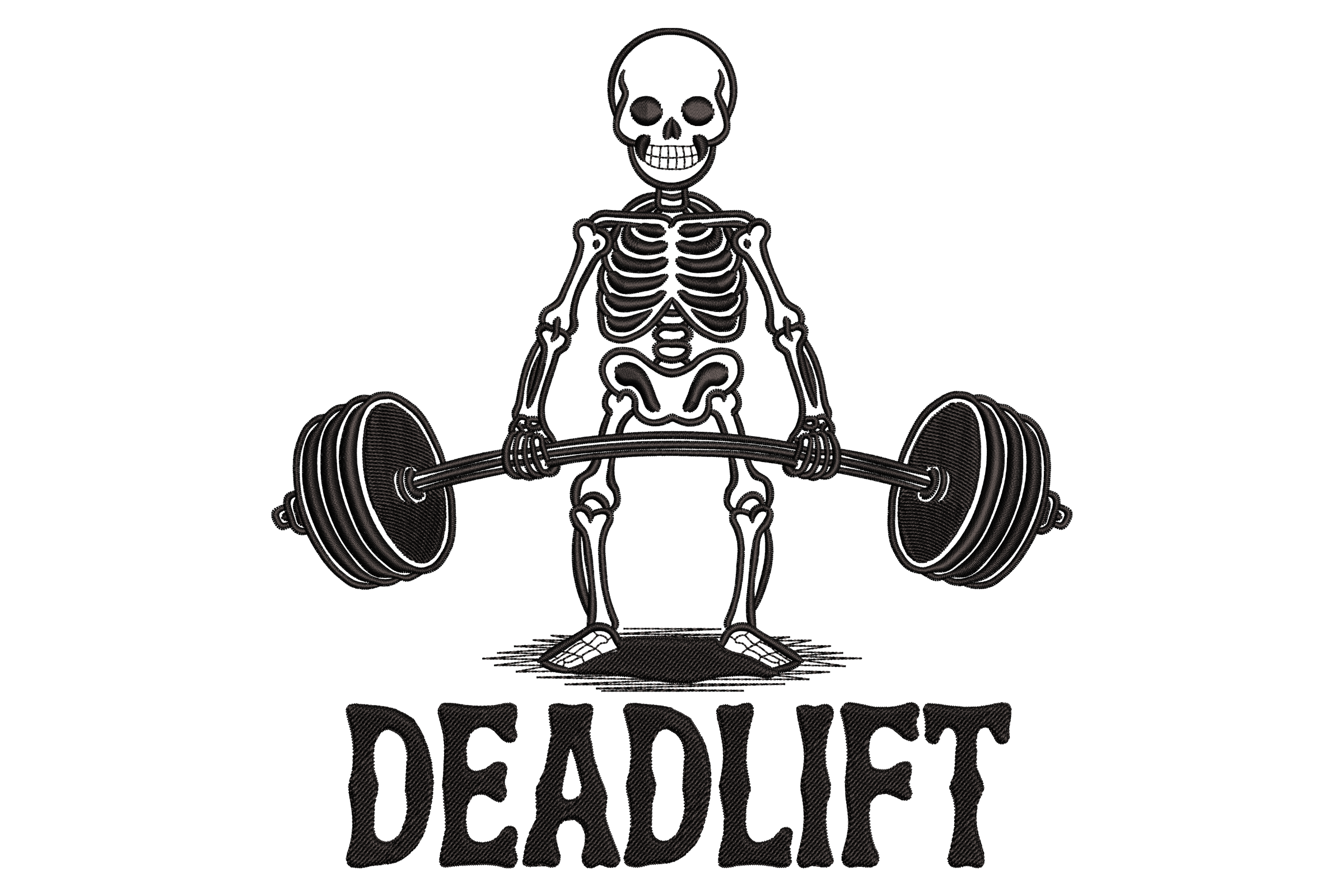Deadlift Skeleton Gym – Powerlifting Embroidery Design