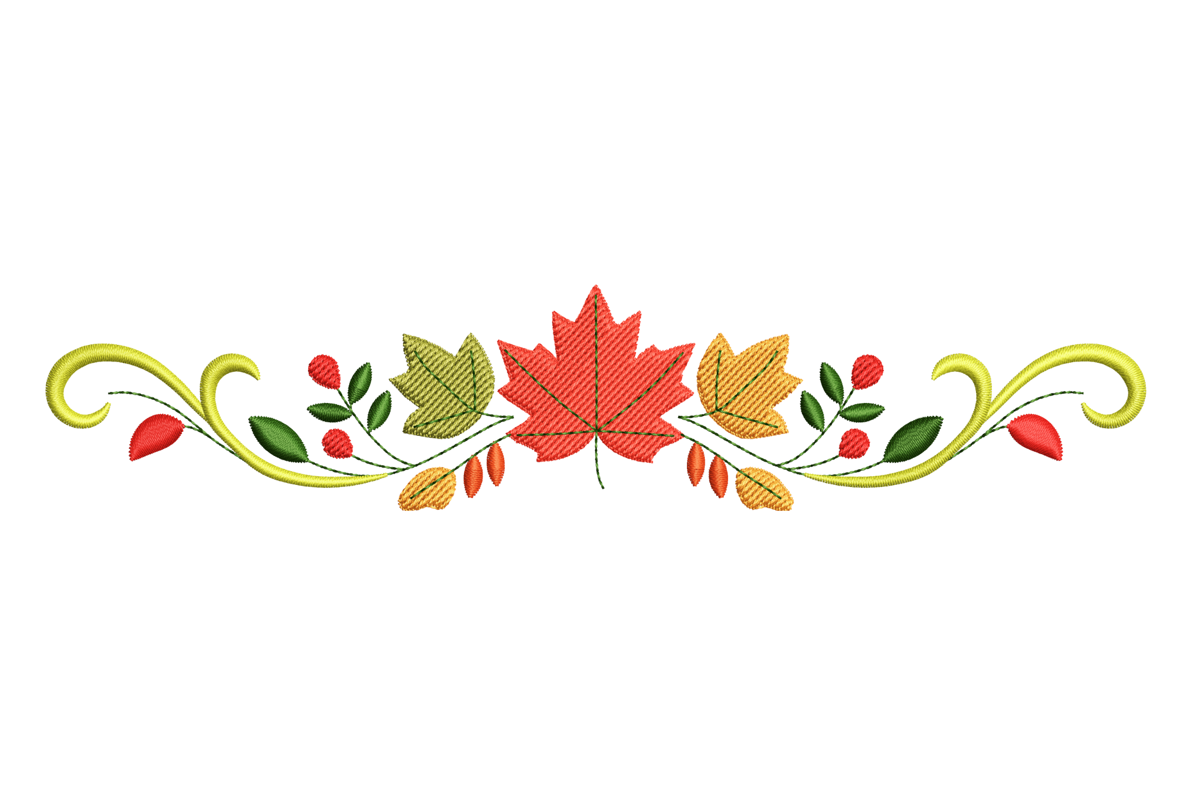 Autumn Leaves Border – Fall Machine Embroidery Design | Embroidize