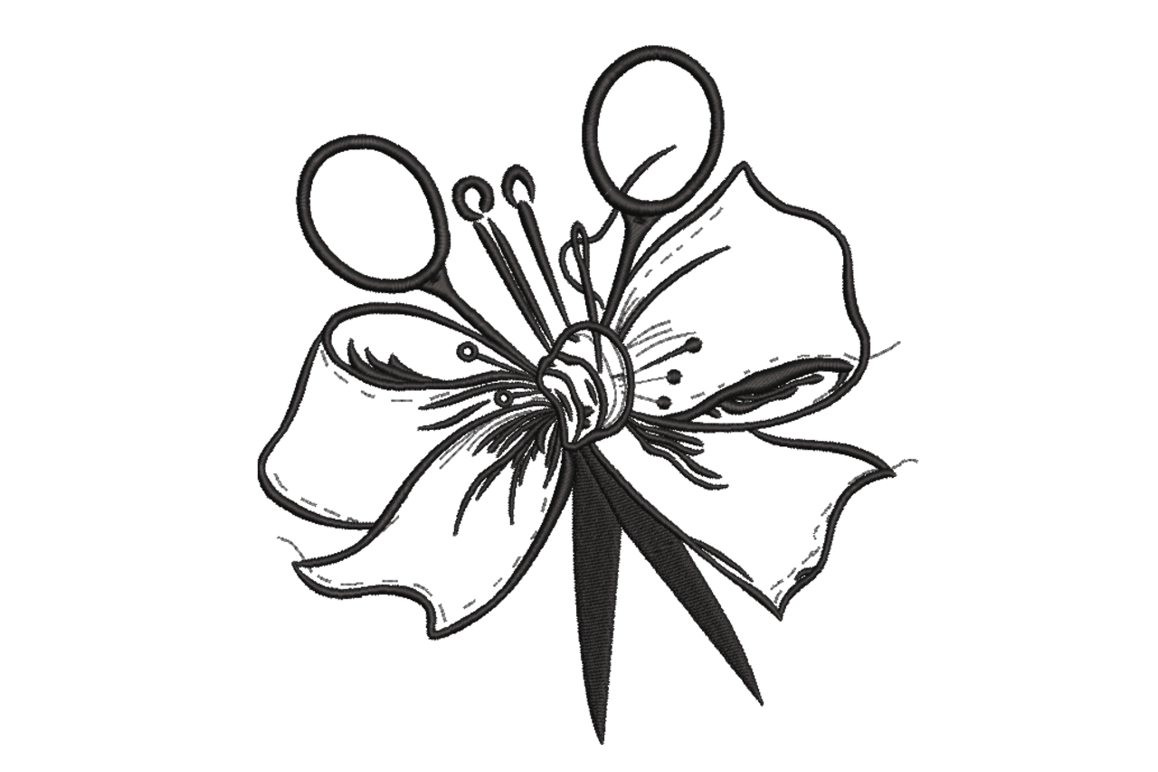 Scissors Bow – Sewing Machine Embroidery Design | Embroidize