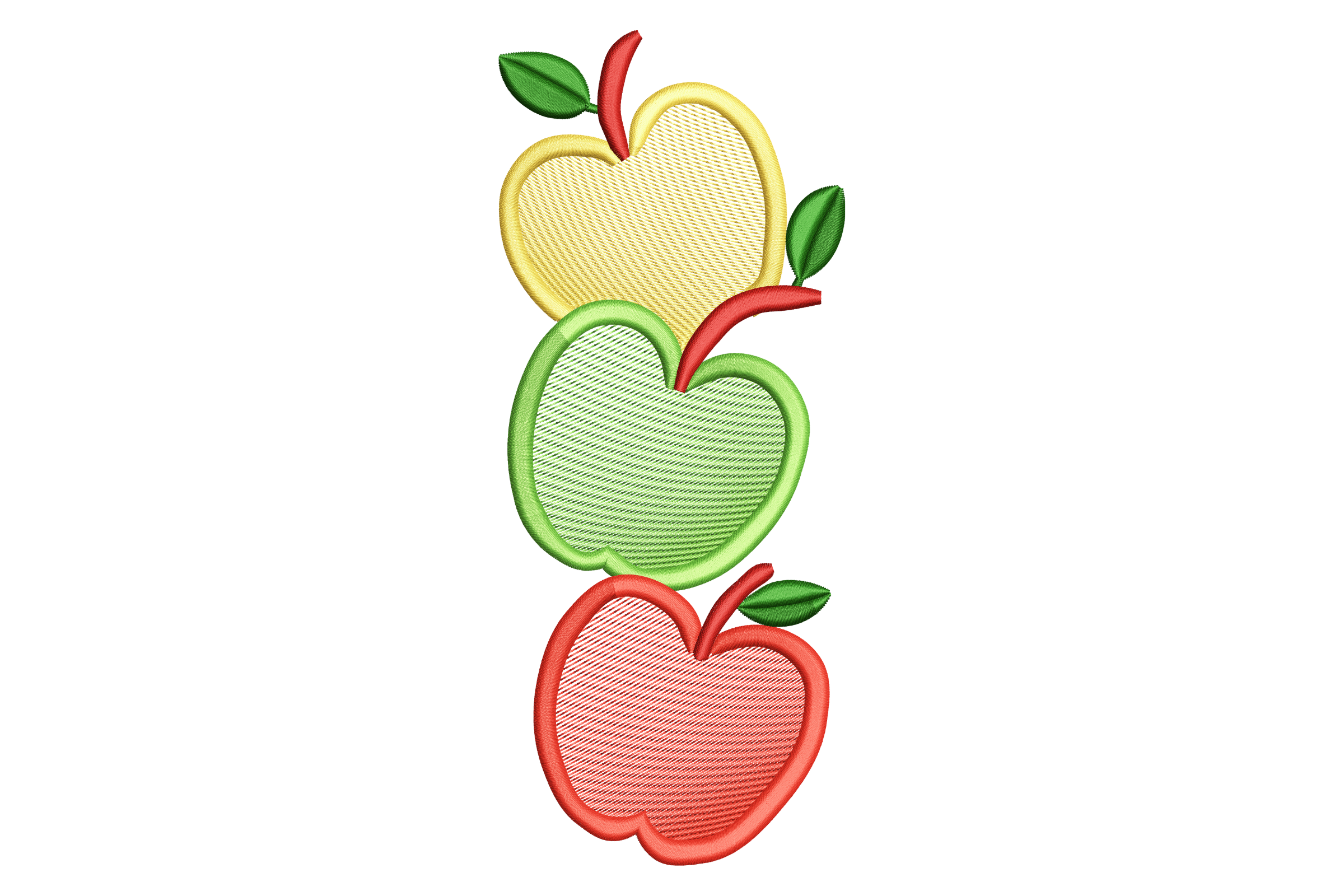 Stacked Apples – School Embroidery Design