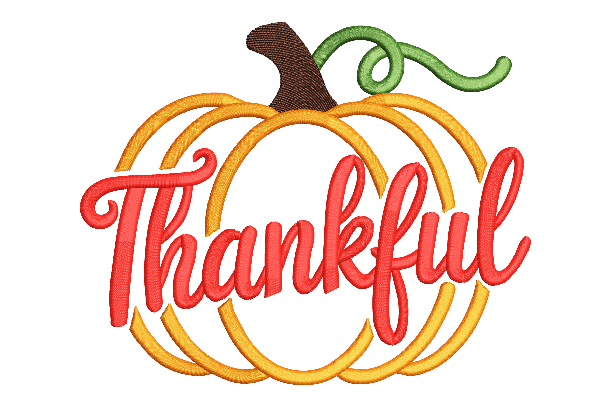 Thankful Pumpkin Script – Fall Machine Embroidery Design | Embroidize