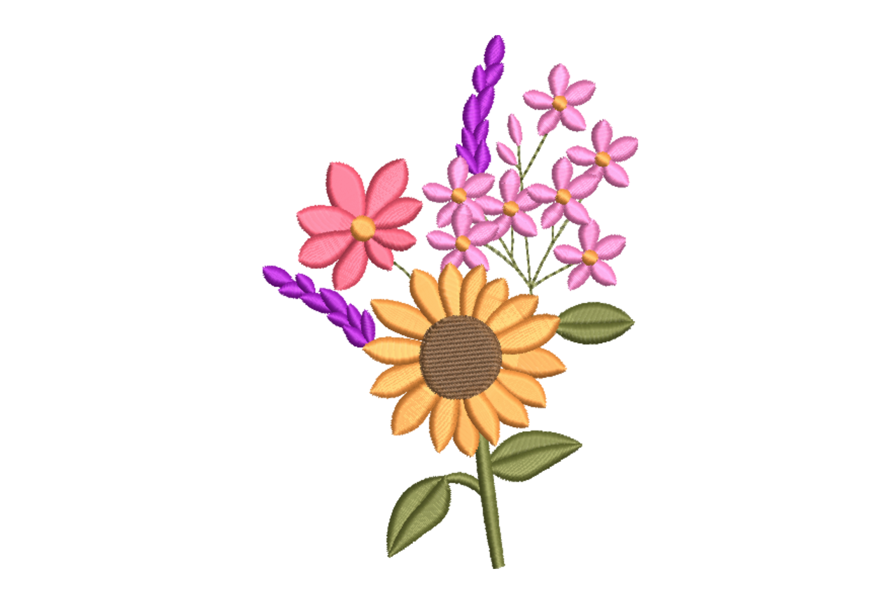 Wildflower Bouquet – Floral Embroidery Design | Embroidize
