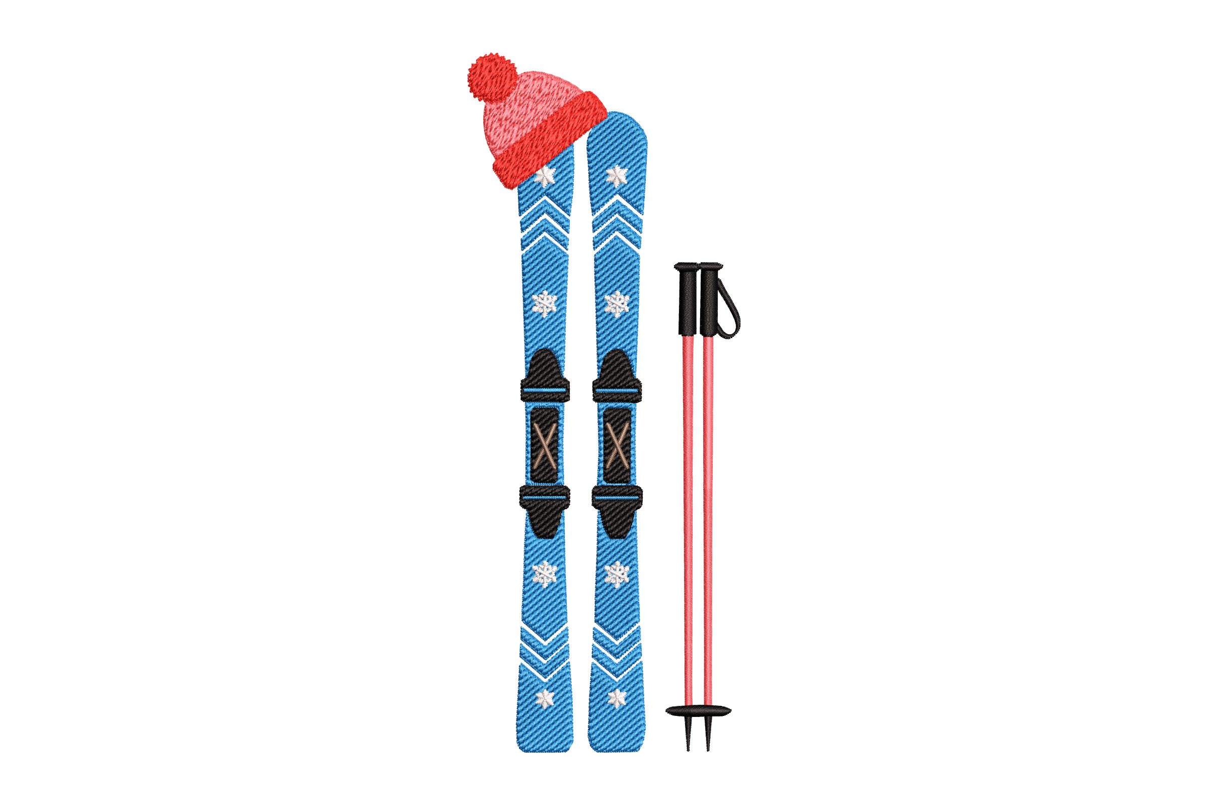 Winter Skis & Poles – Christmas Embroidery Design