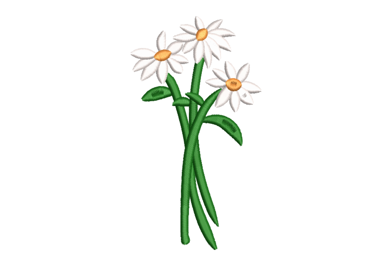 Daisy Flower Bouquet Machine Embroidery Design | Embroidize