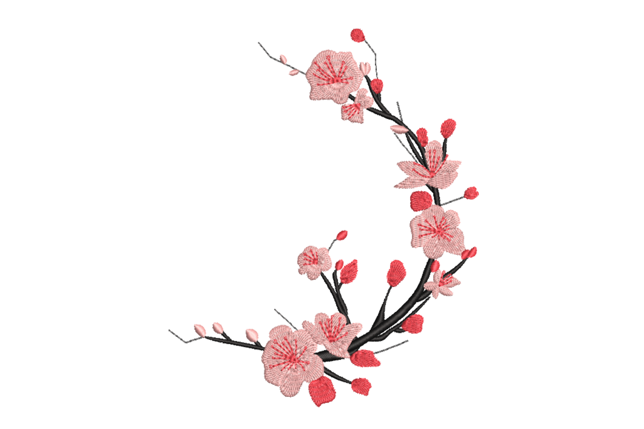 Cherry Blossom Branch – Sakura Embroidery Design