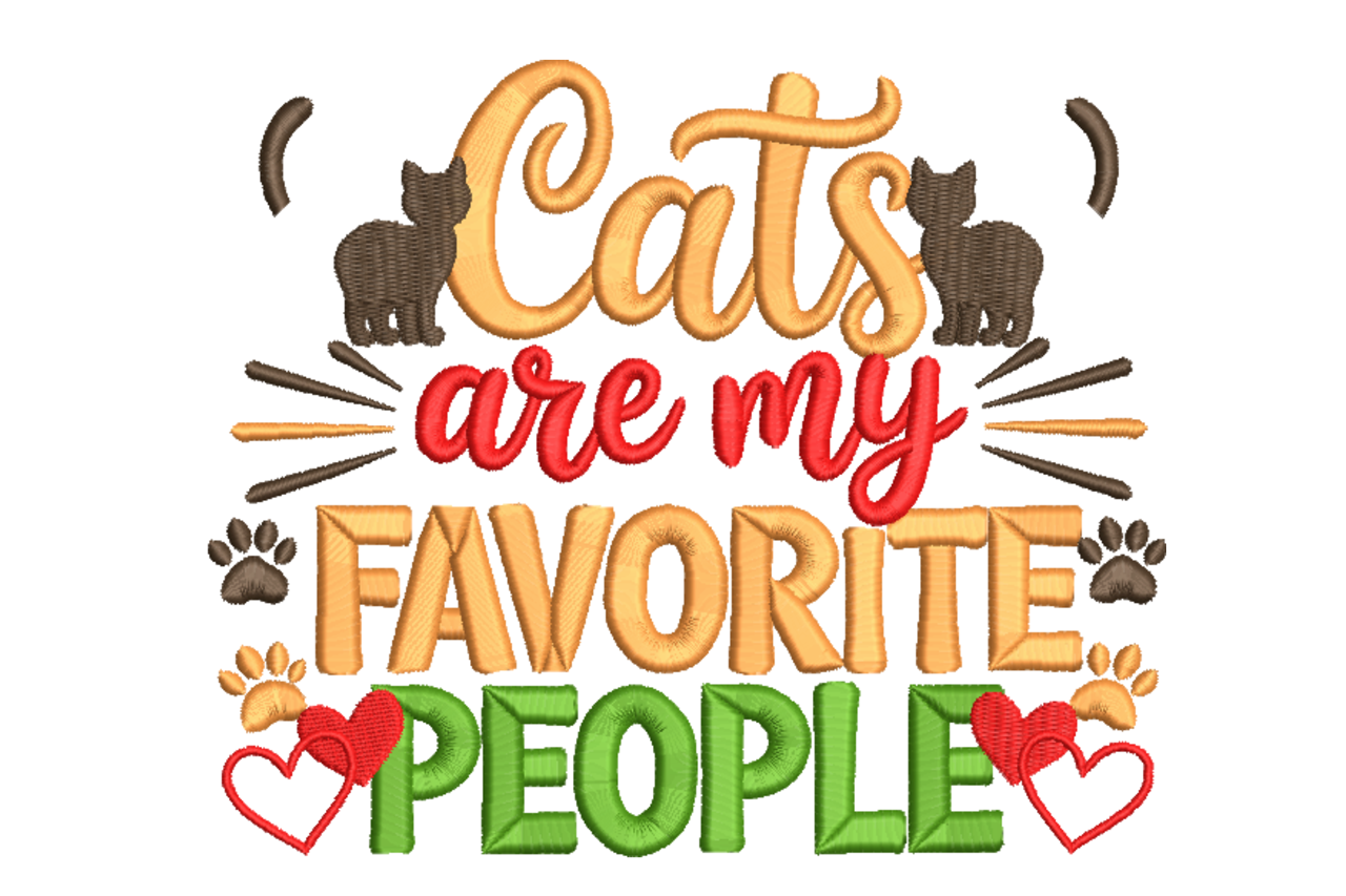 Cats Are My Favorite Machine Embroidery Design