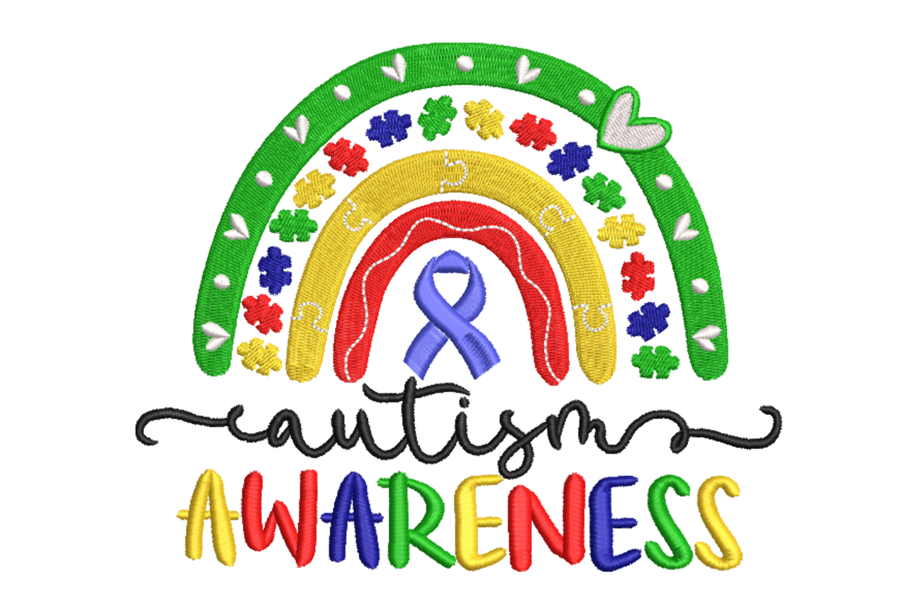 Autism Awareness Rainbow Embroidery Design | Embroidize