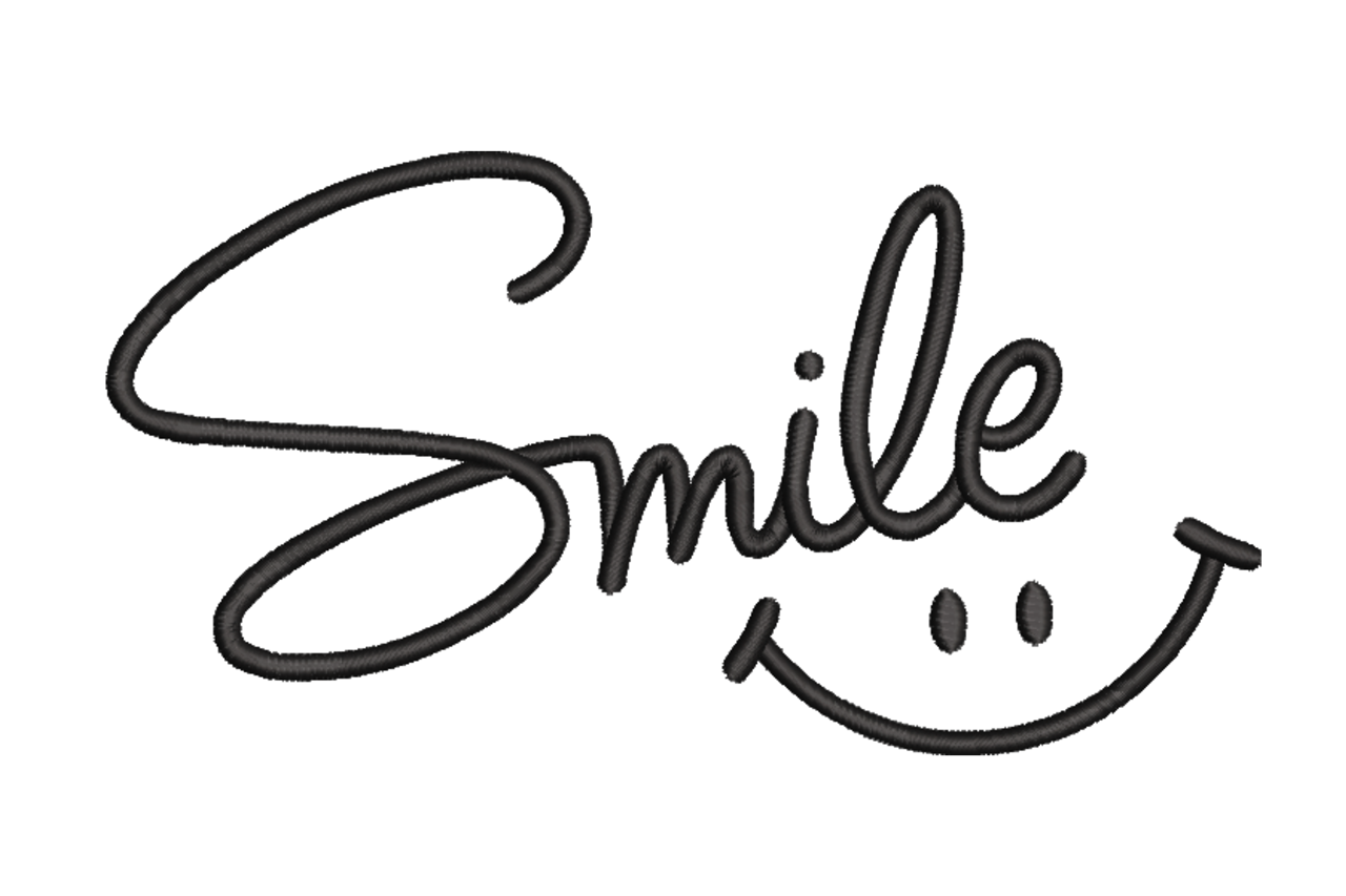 Smile Off Script Smile Script Machine Embroidery Design | Embroidize