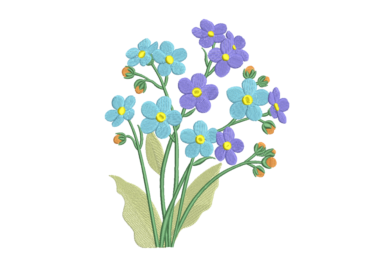 Spring Wildflower Bouquet Machine Embroidery Design | Embroidize