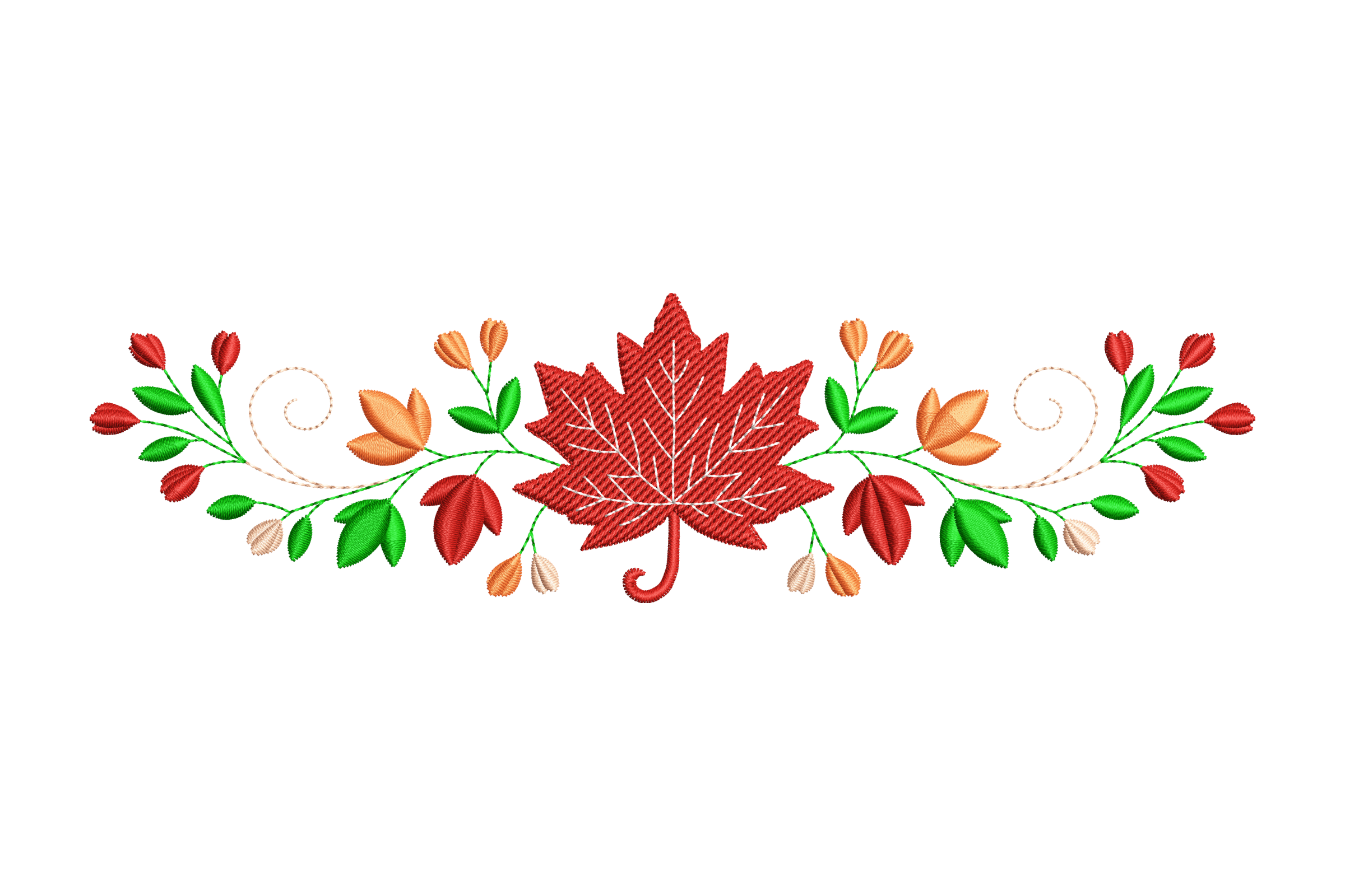 Autumn Maple Leaf Border – Fall Machine Embroidery Design | Embroidize