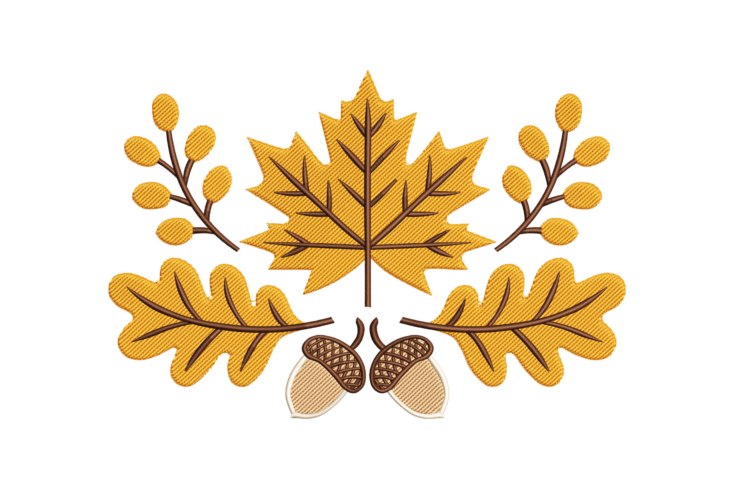Autumn Leaves and Acorns Fall - Machine Embroidery Design | Embroidize