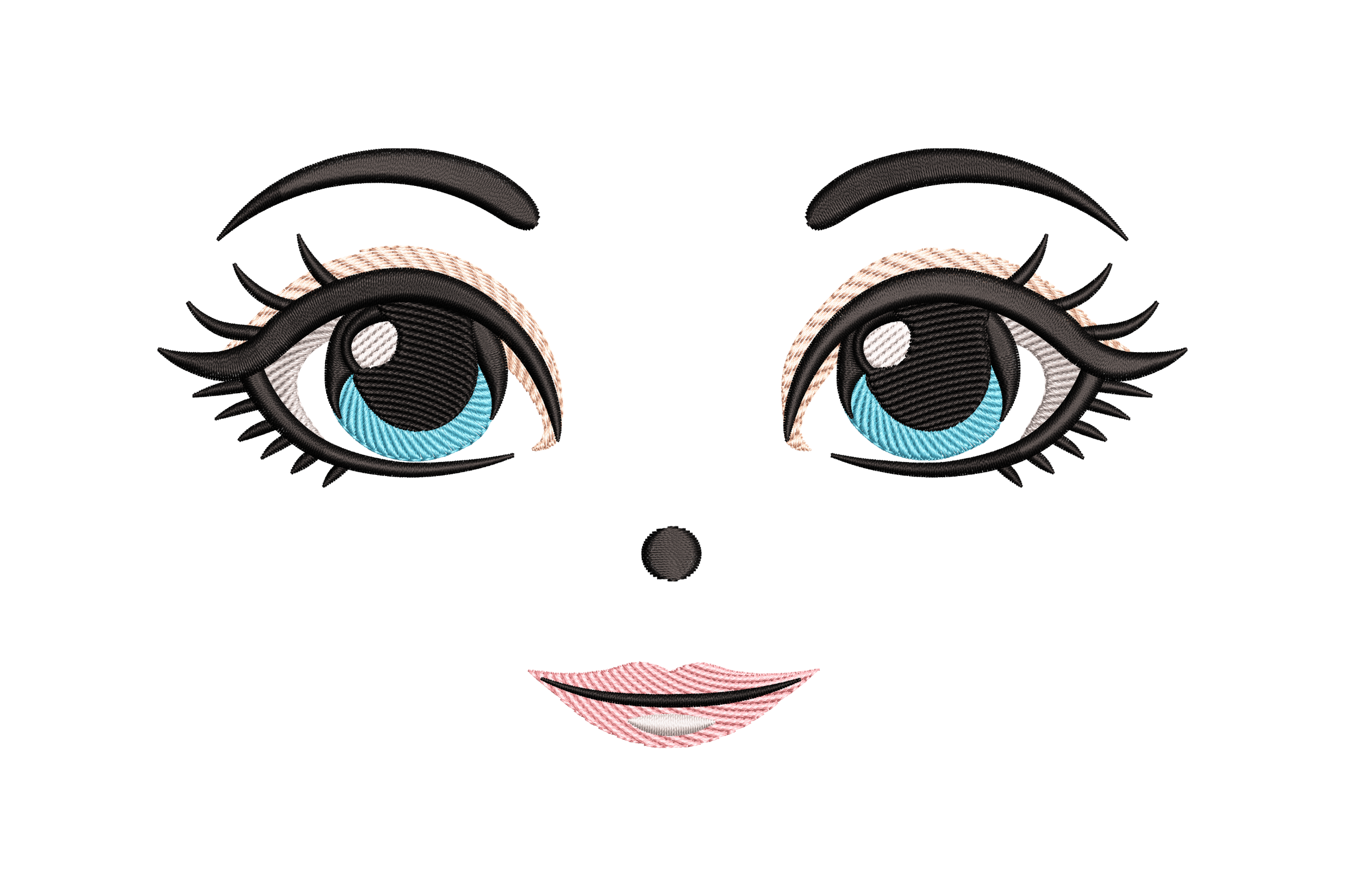 Cute Doll Face - Embroidery Design