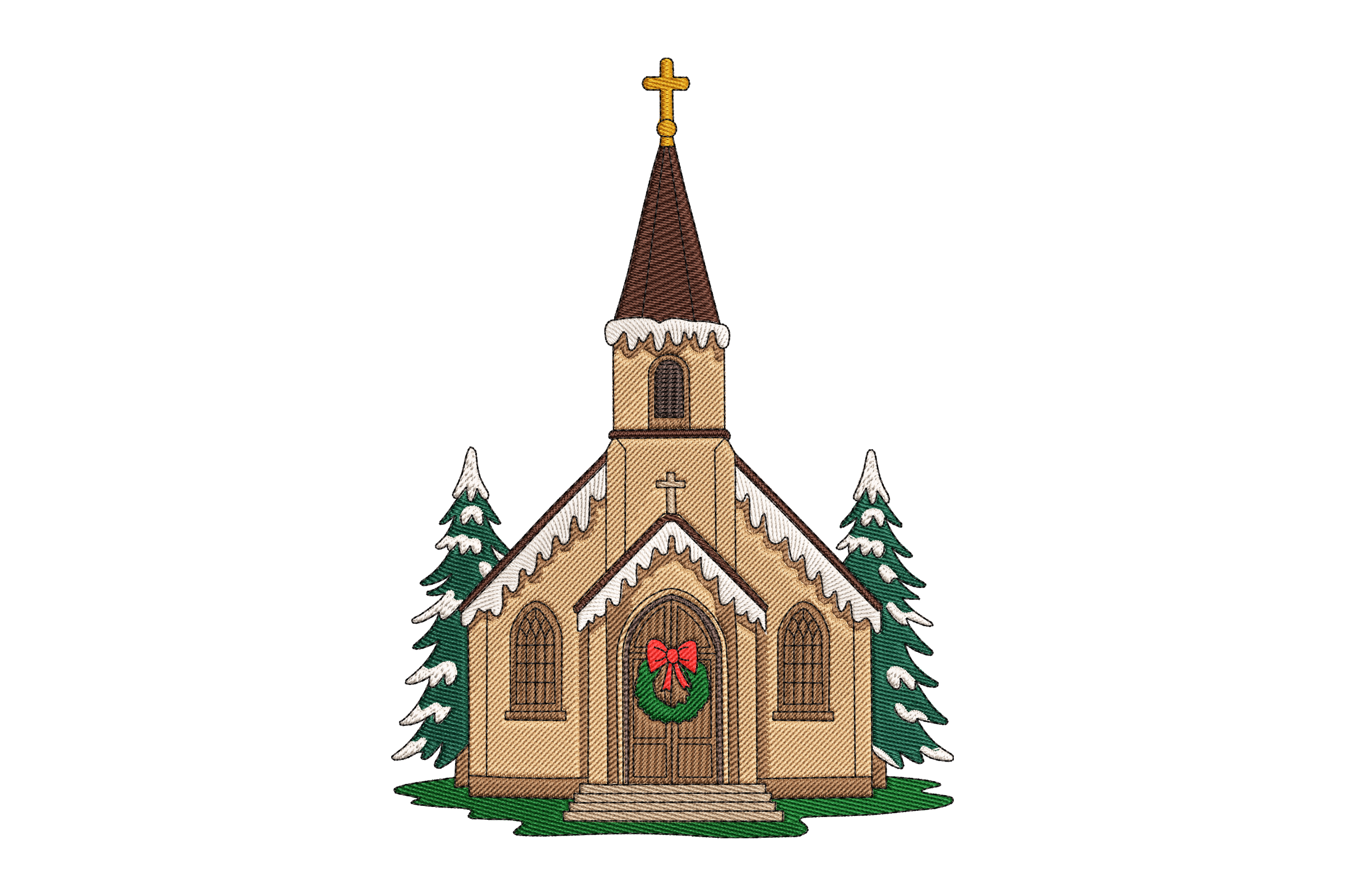 Winter Church Christmas – Holiday Embroidery Design