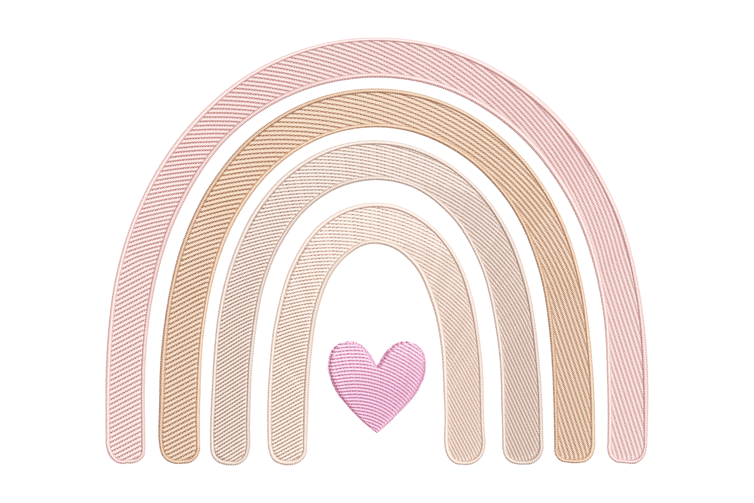 Boho Rainbow with Heart Machine Embroidery Design | Embroidize