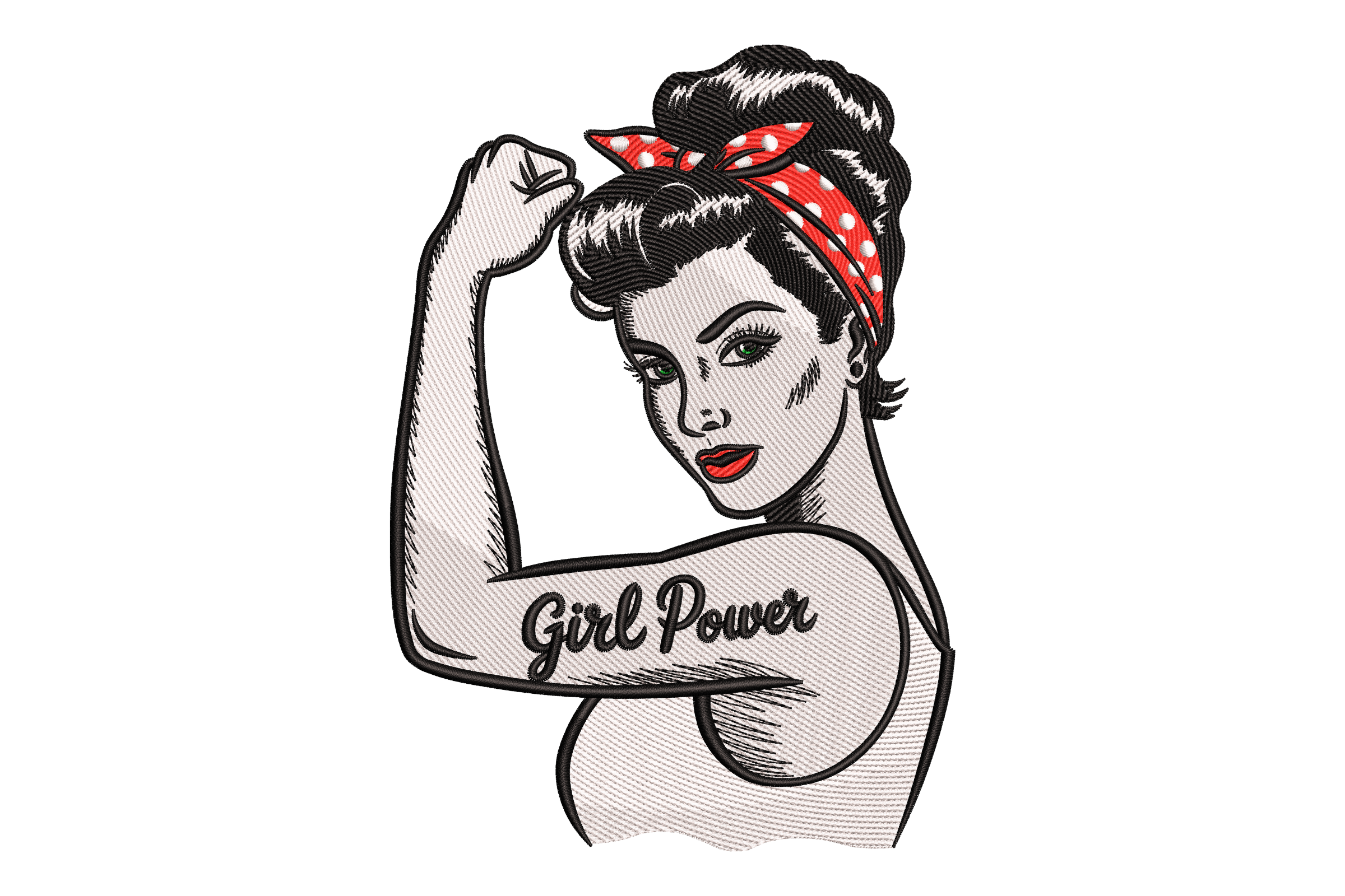 Girl Power Rosie Pose – Embroidery Design