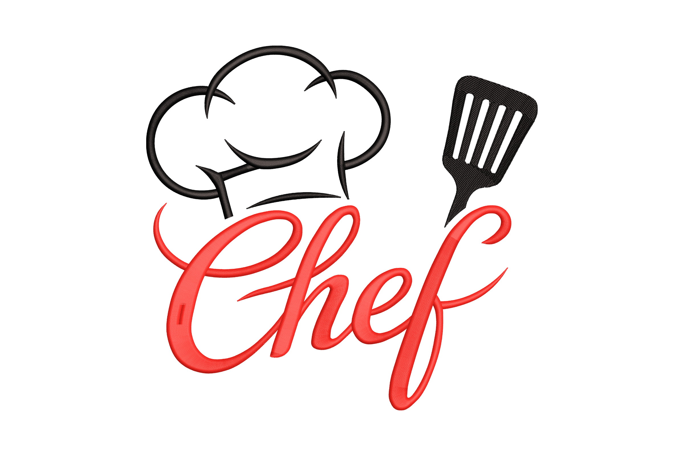 Chef Script with Hat & Spatula – Culinary Embroidery Design