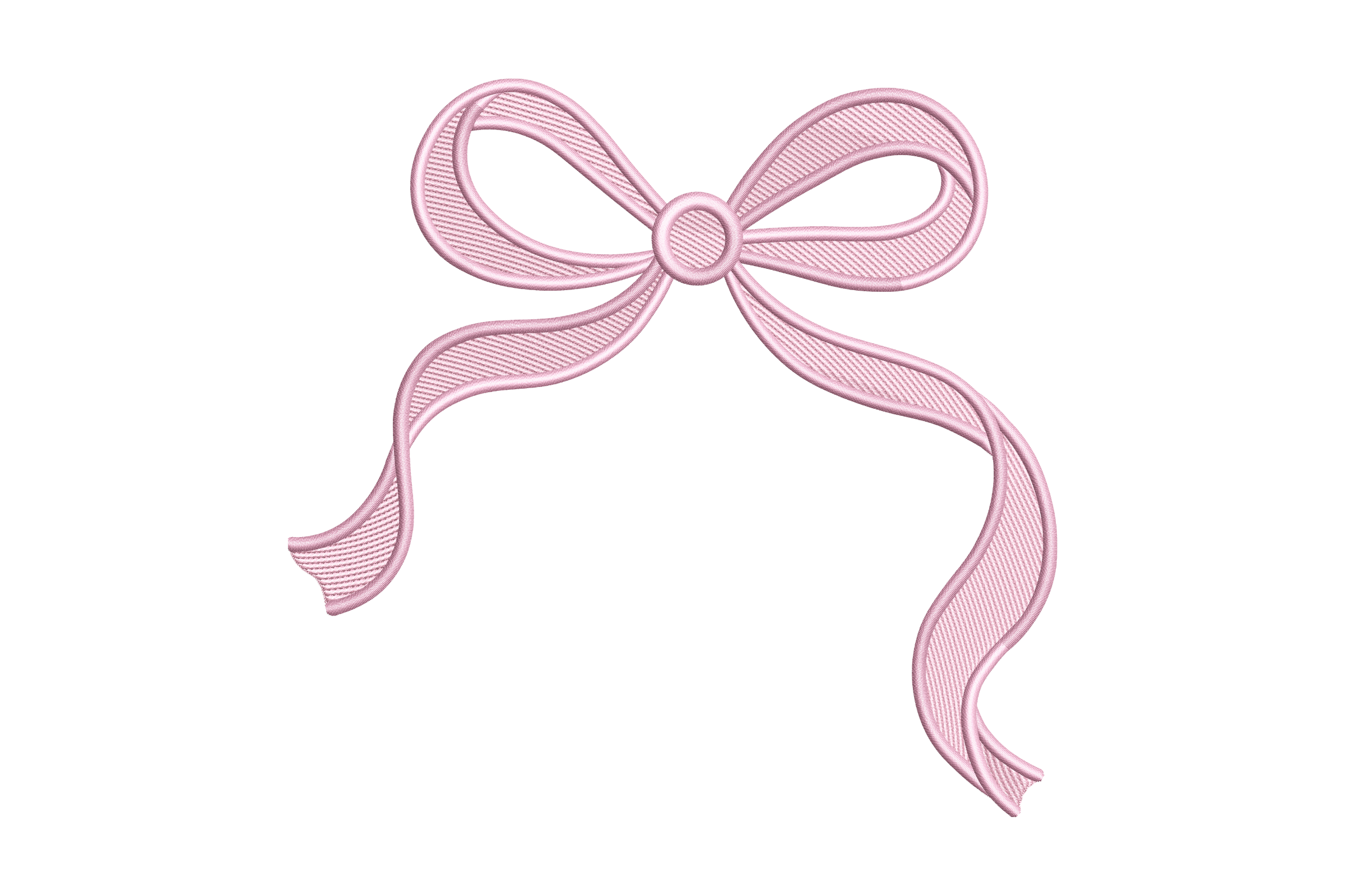 Coquette Pink Ribbon Bow – Machine Embroidery Design