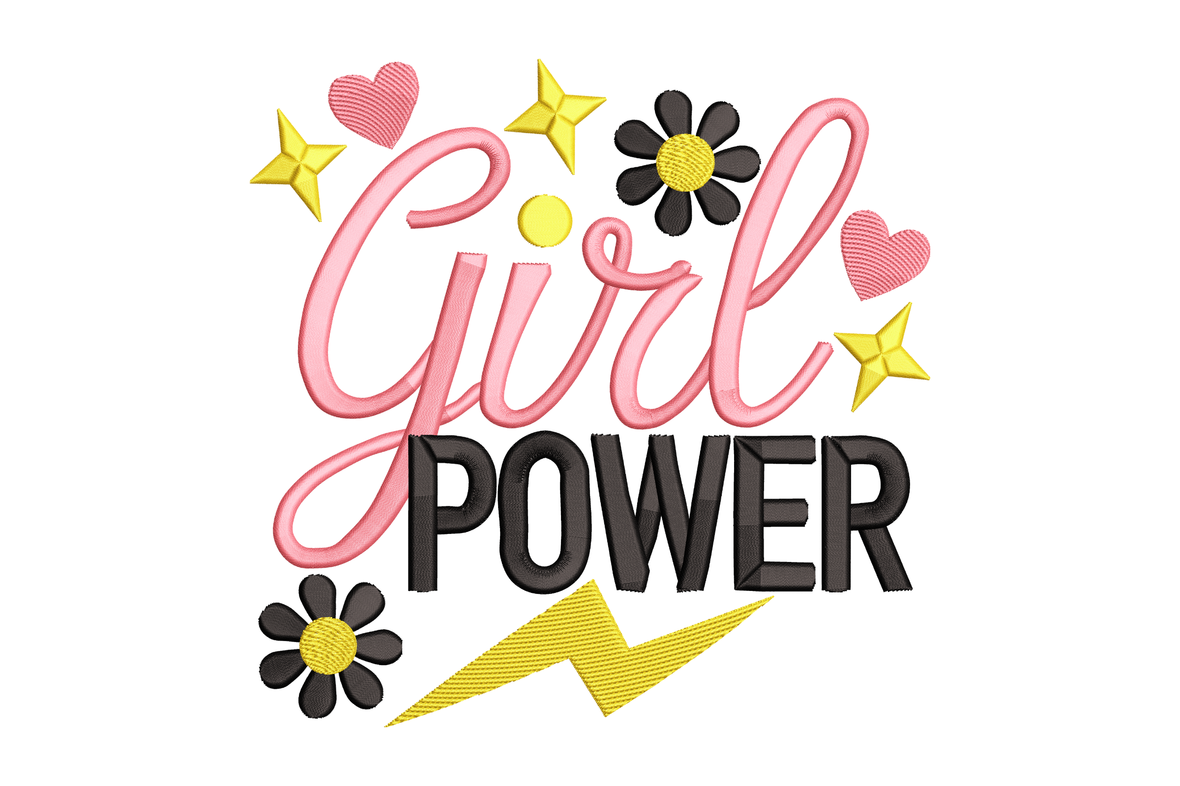 Girl Power – Empowering Kids Machine Embroidery Design