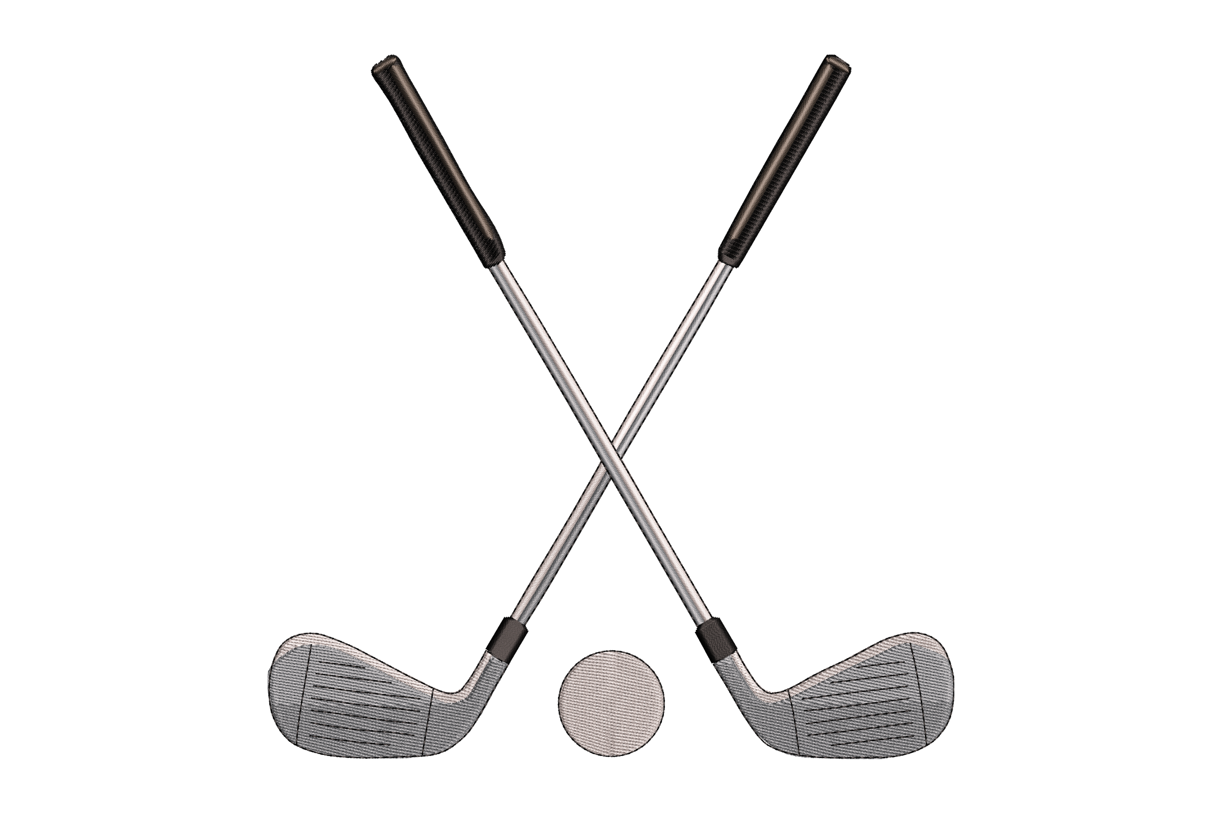 Classic Crossed Golf Clubs – Sport Embroidery Design