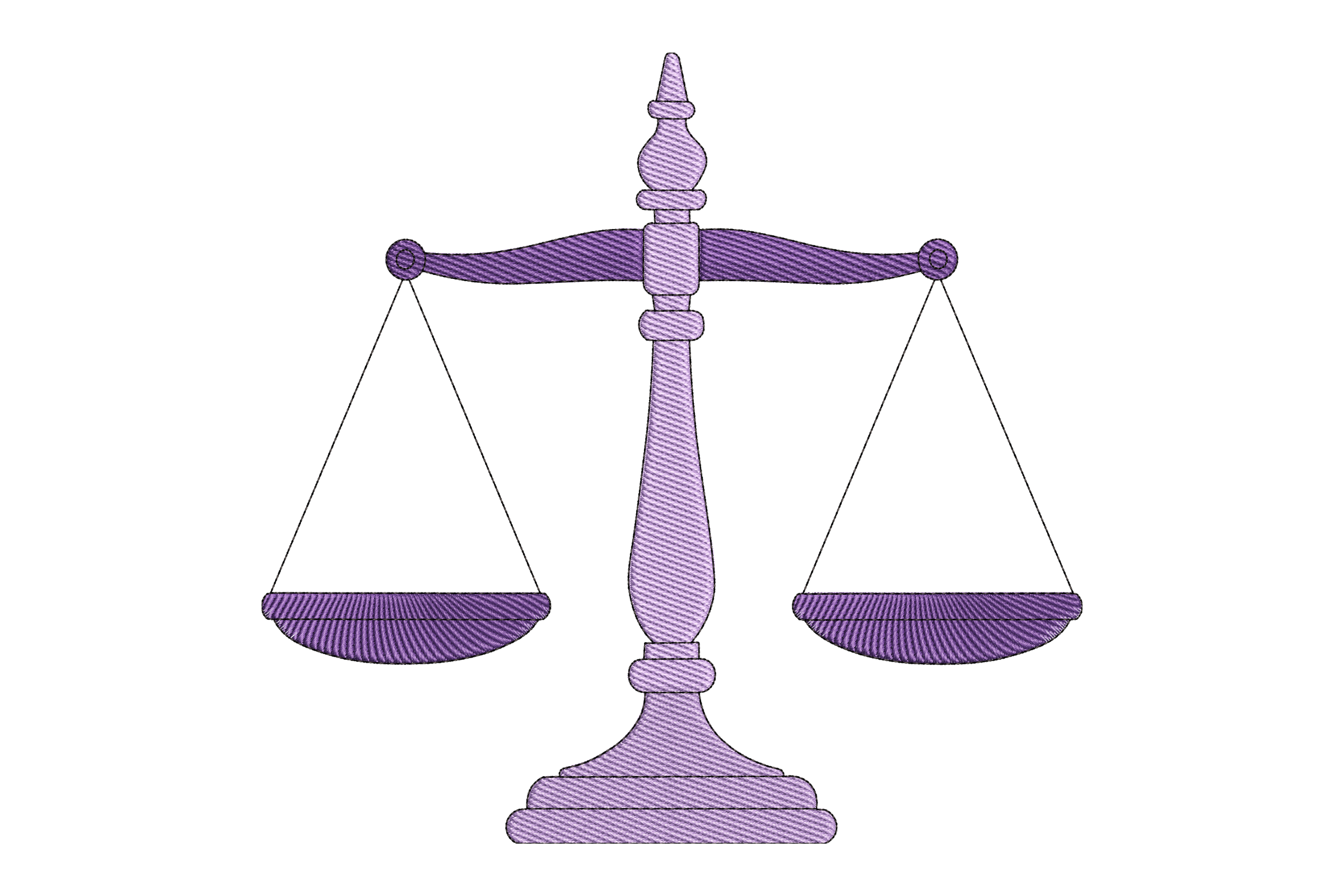 Scales of Justice – Elegant Law Symbol Embroidery Design