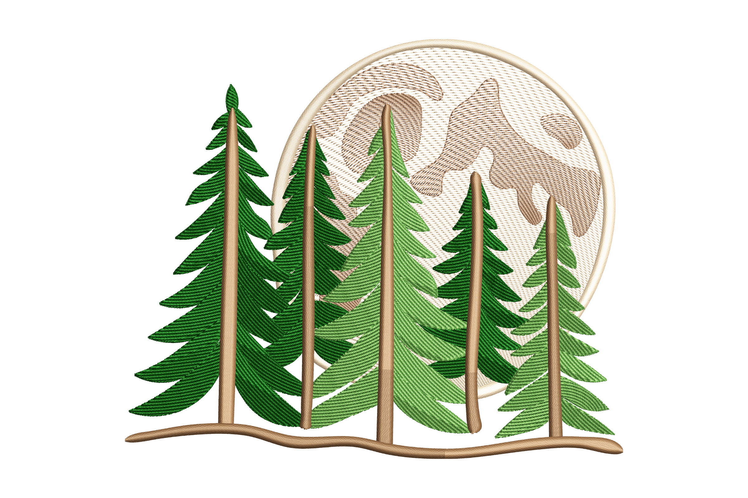 Forest Bear Silhouette – Woodland Embroidery Design