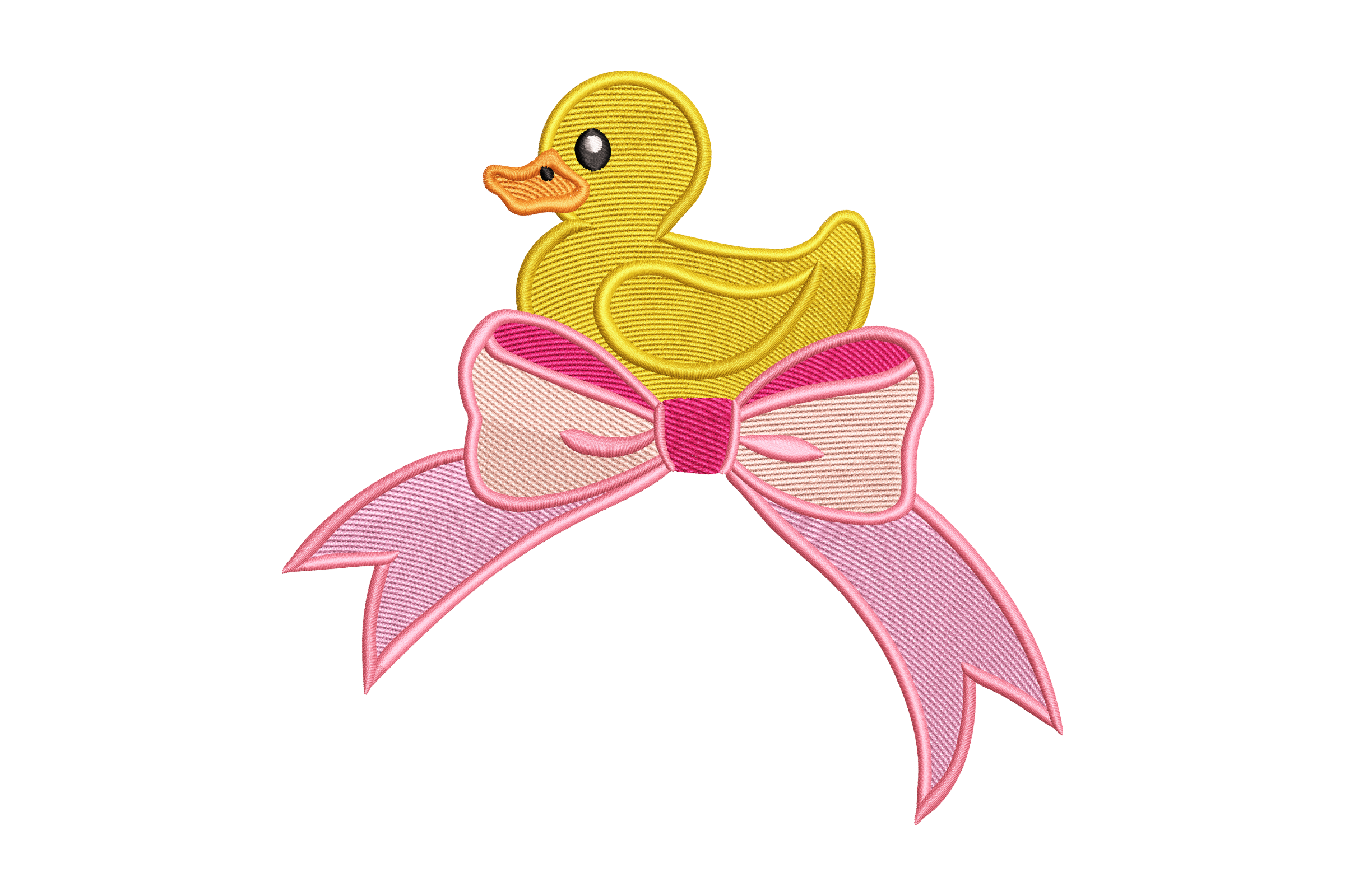 Rubber Duck with Pink Bow – Cute Kids Embroidery Design