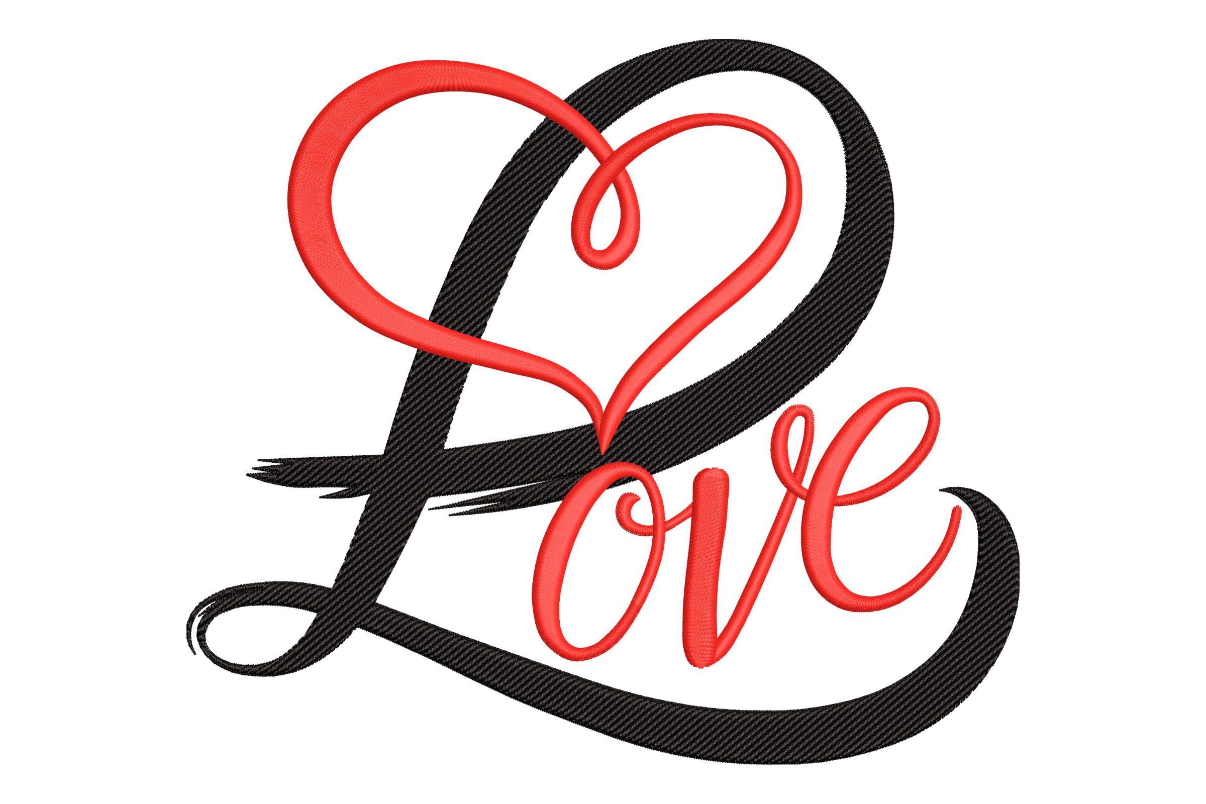Elegant Love Heart Script – Romantic Embroidery Design
