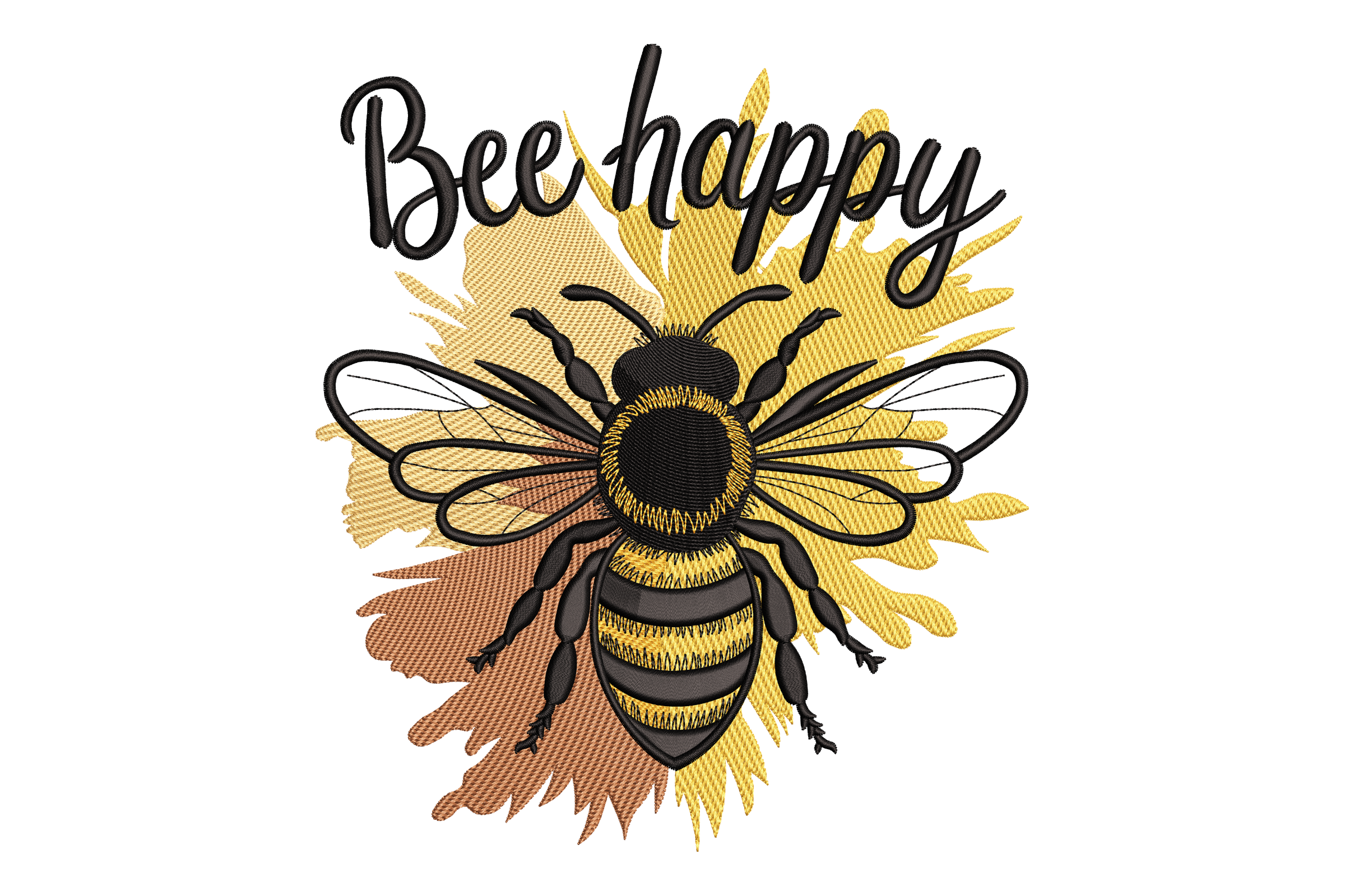 Bee Happy – Realistic Honey Bee Machine Embroidery Design | Embroidize