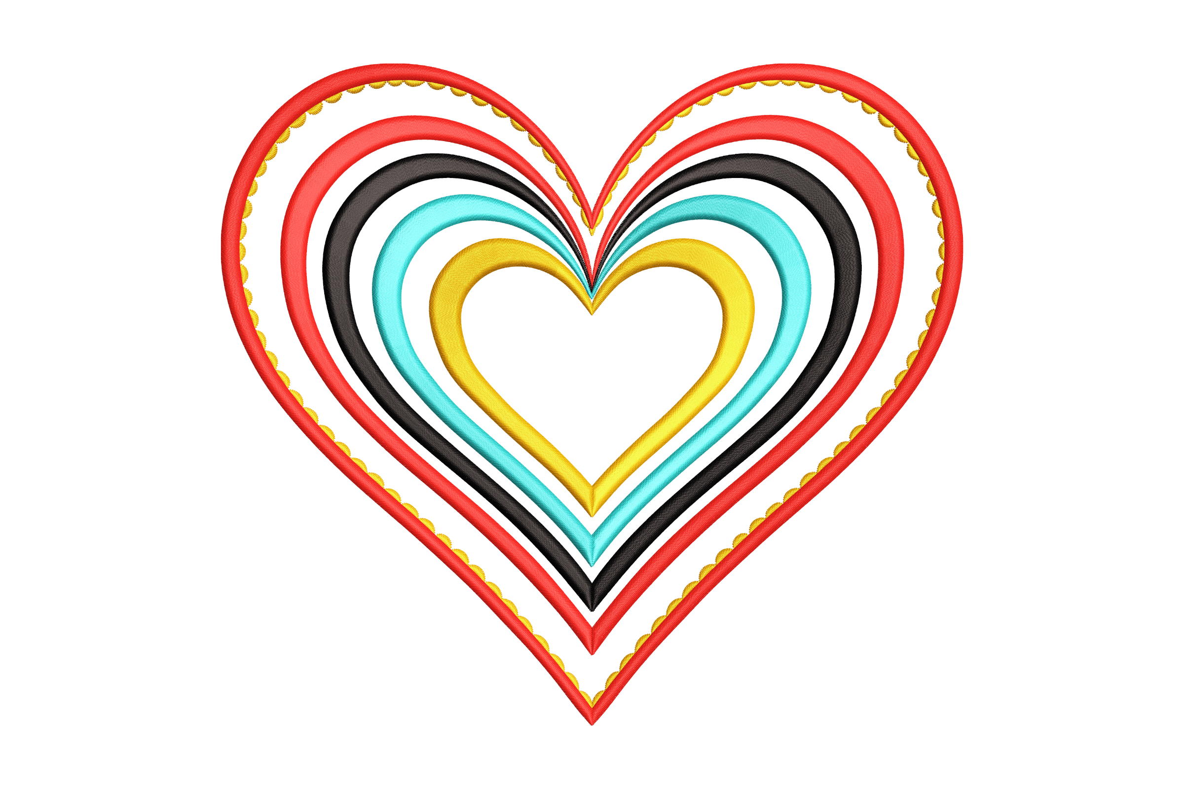 Layered Rainbow Heart – Vibrant Machine Embroidery Design