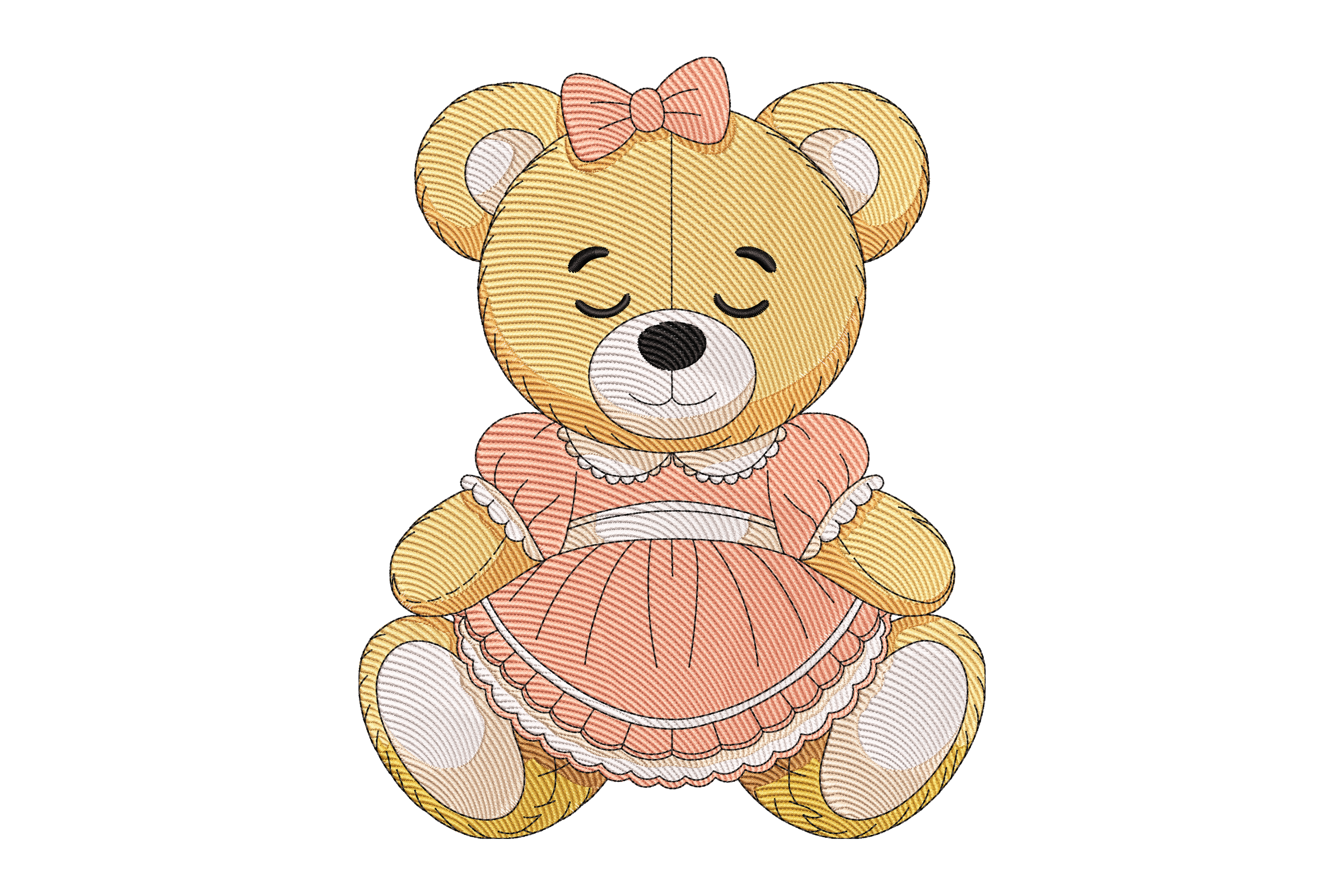 Cute Teddy Bear Girl – Kids Embroidery Design