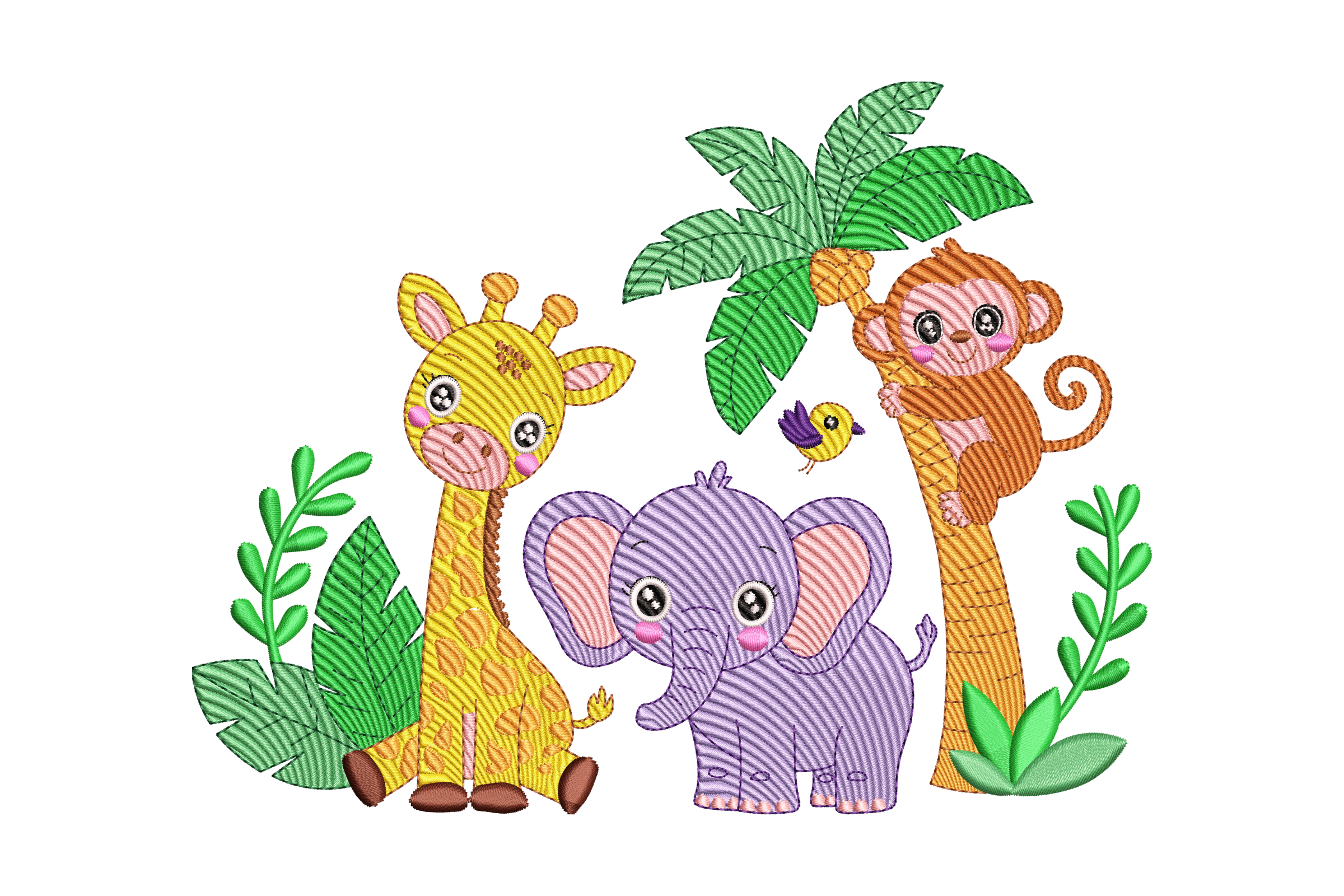 Baby Jungle Animals – Cute Safari Friends Embroidery Design