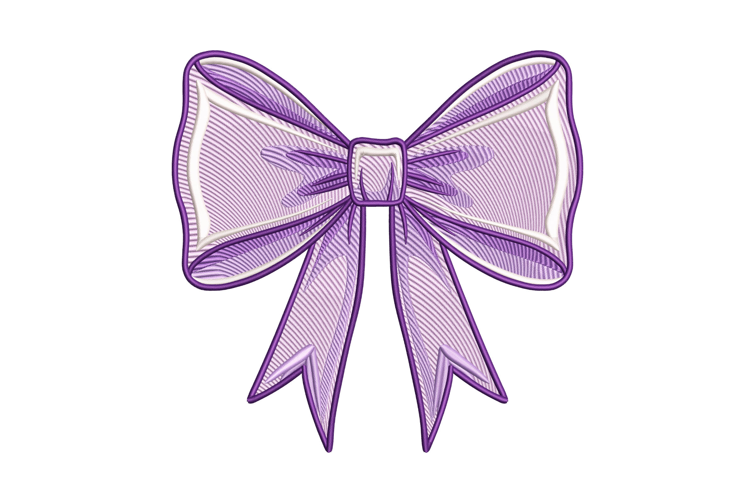 Elegant Purple Bow – Satin Stitch Embroidery Design