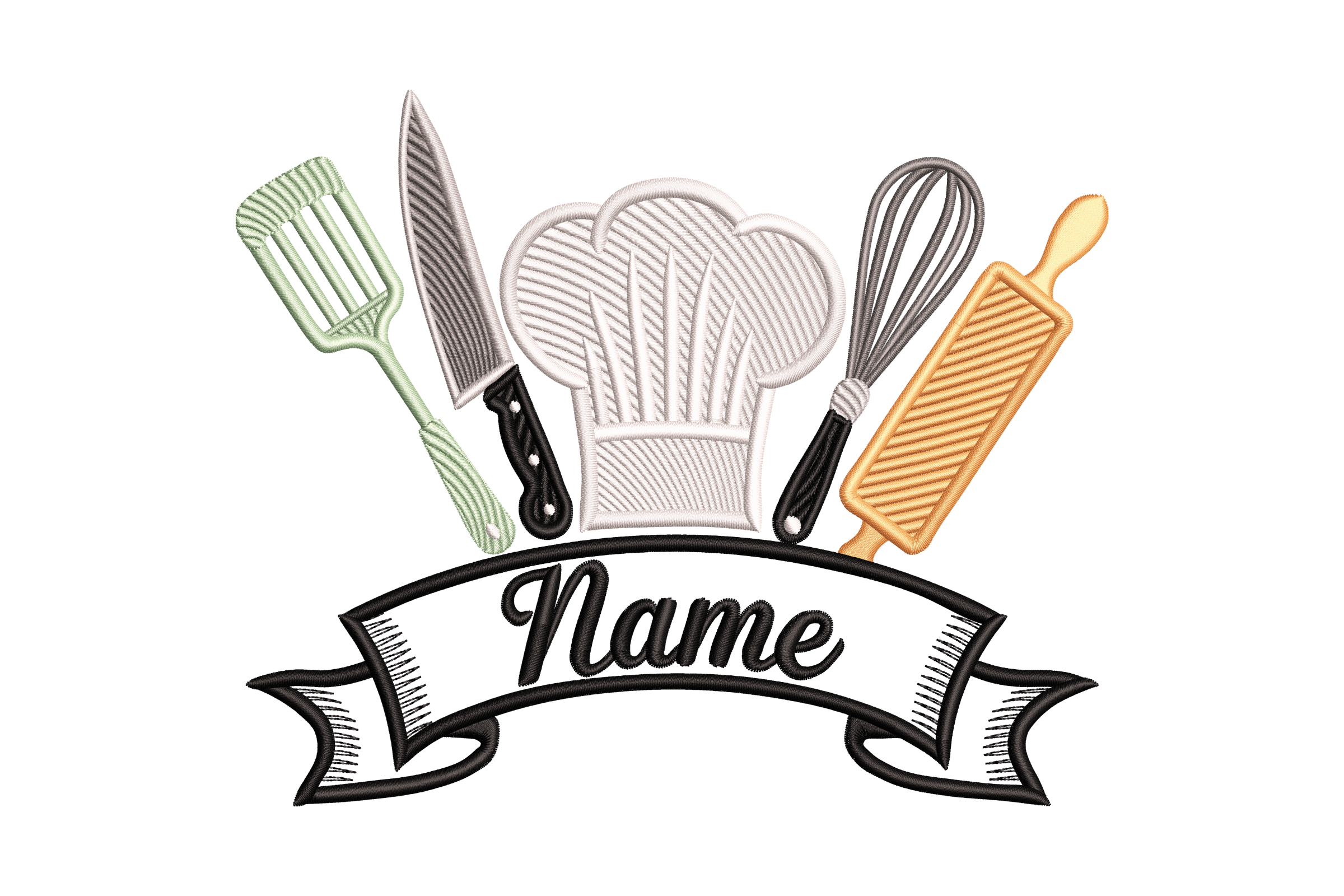 Custom Chef Hat & Tools – Kitchen Embroidery Design