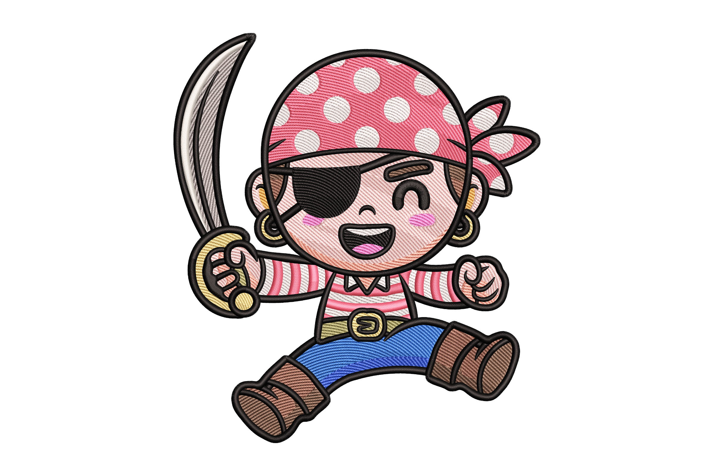 Cute Pirate Boy – Kids Adventure Embroidery Design
