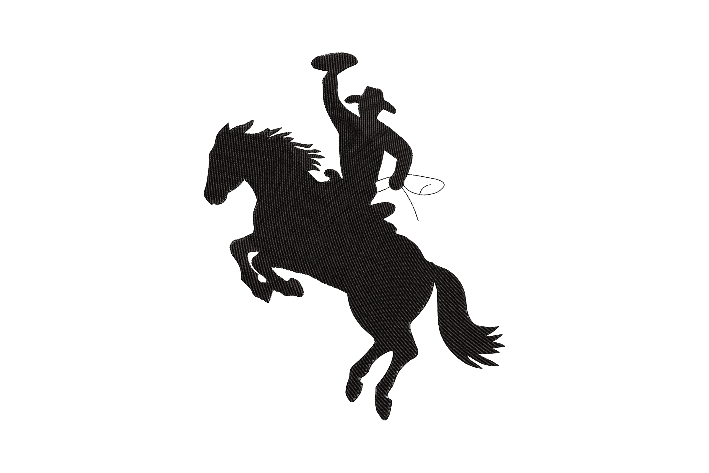 Rodeo Cowboy Silhouette – Western Embroidery Design