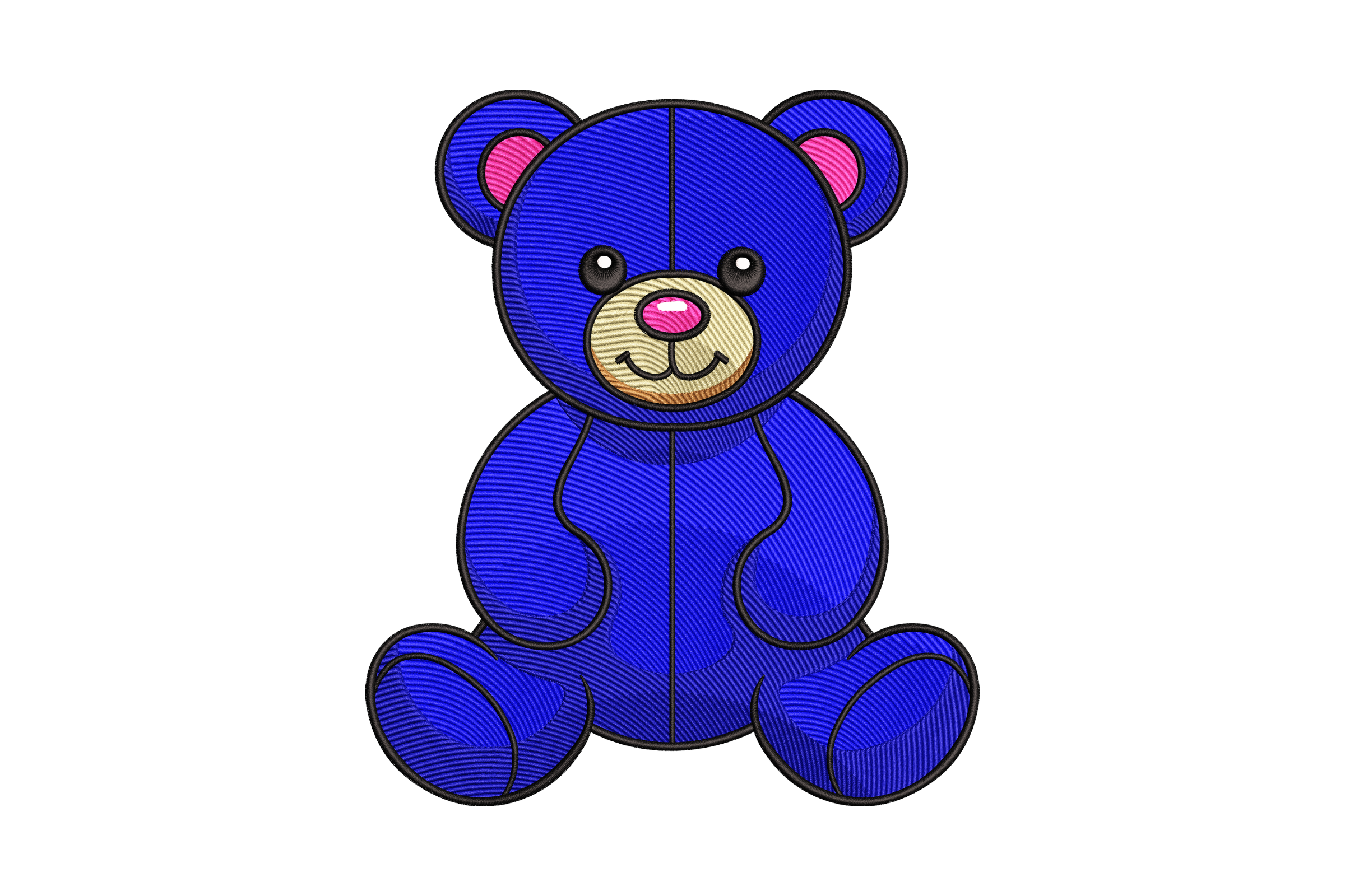 Blue Teddy Bear – Cute Kids Machine Embroidery Design