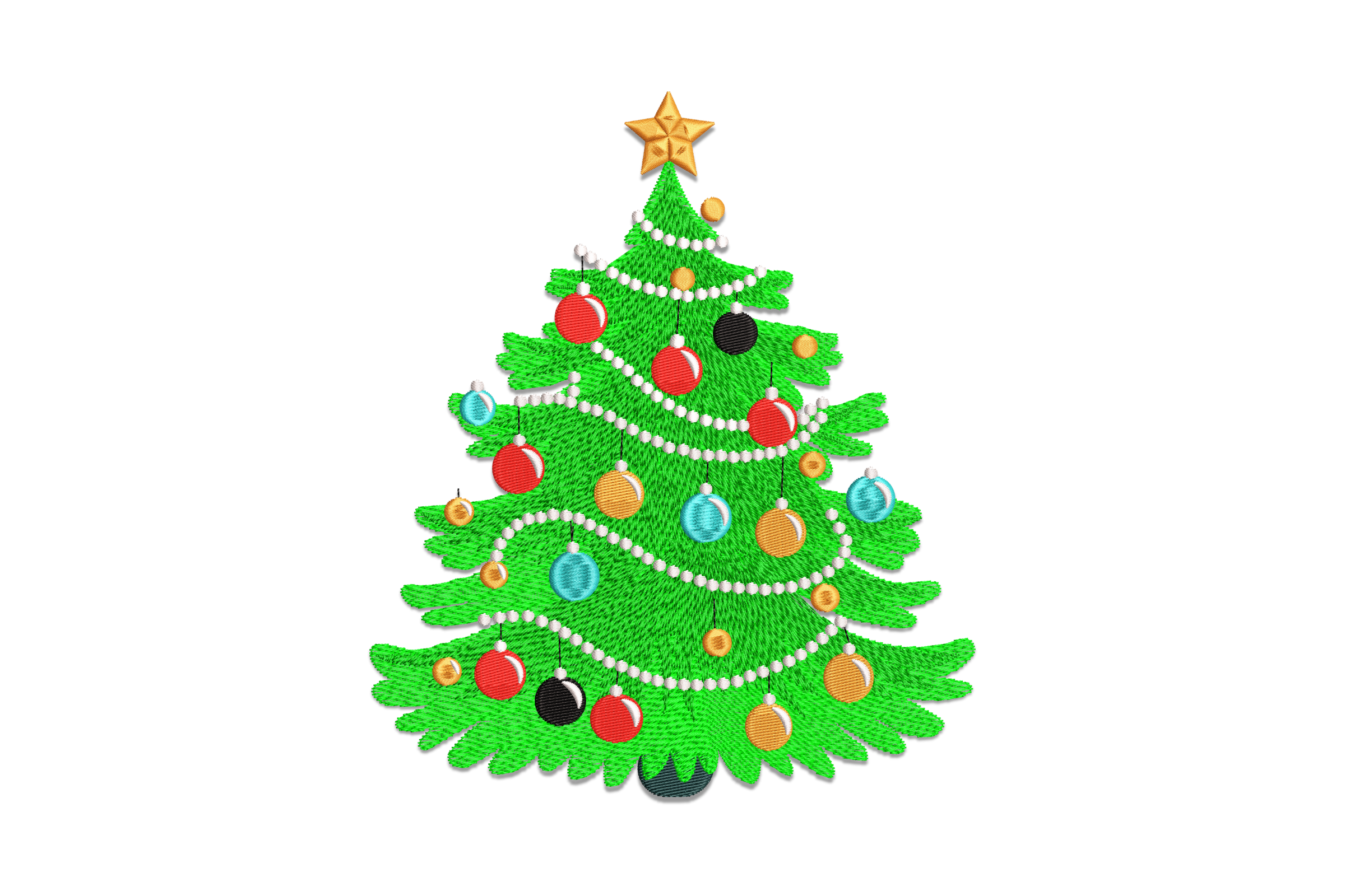 Decorated Christmas Tree – Festive Embroidery Design