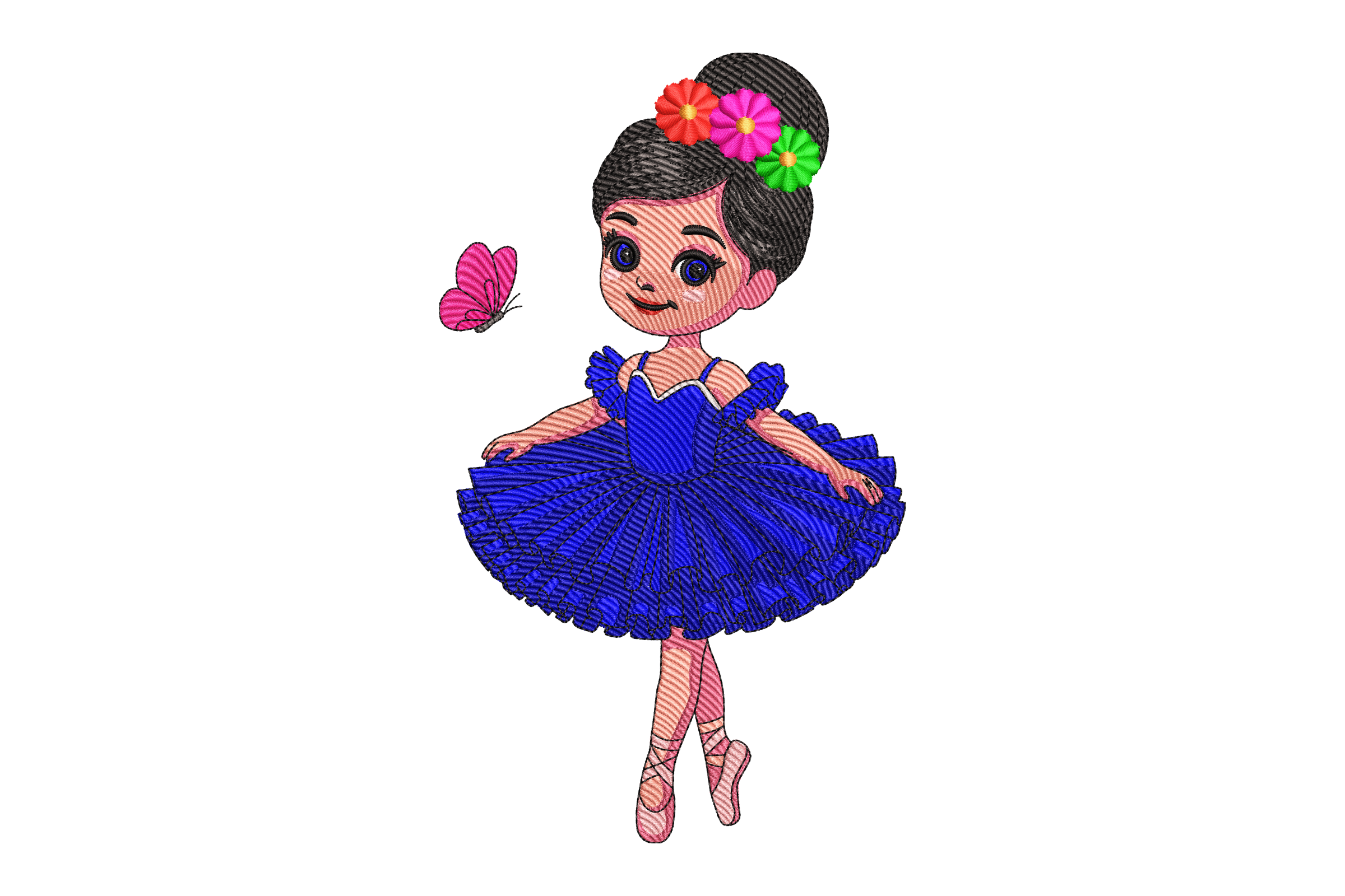 Adorable Ballerina Girl – Cute Kids Embroidery Design