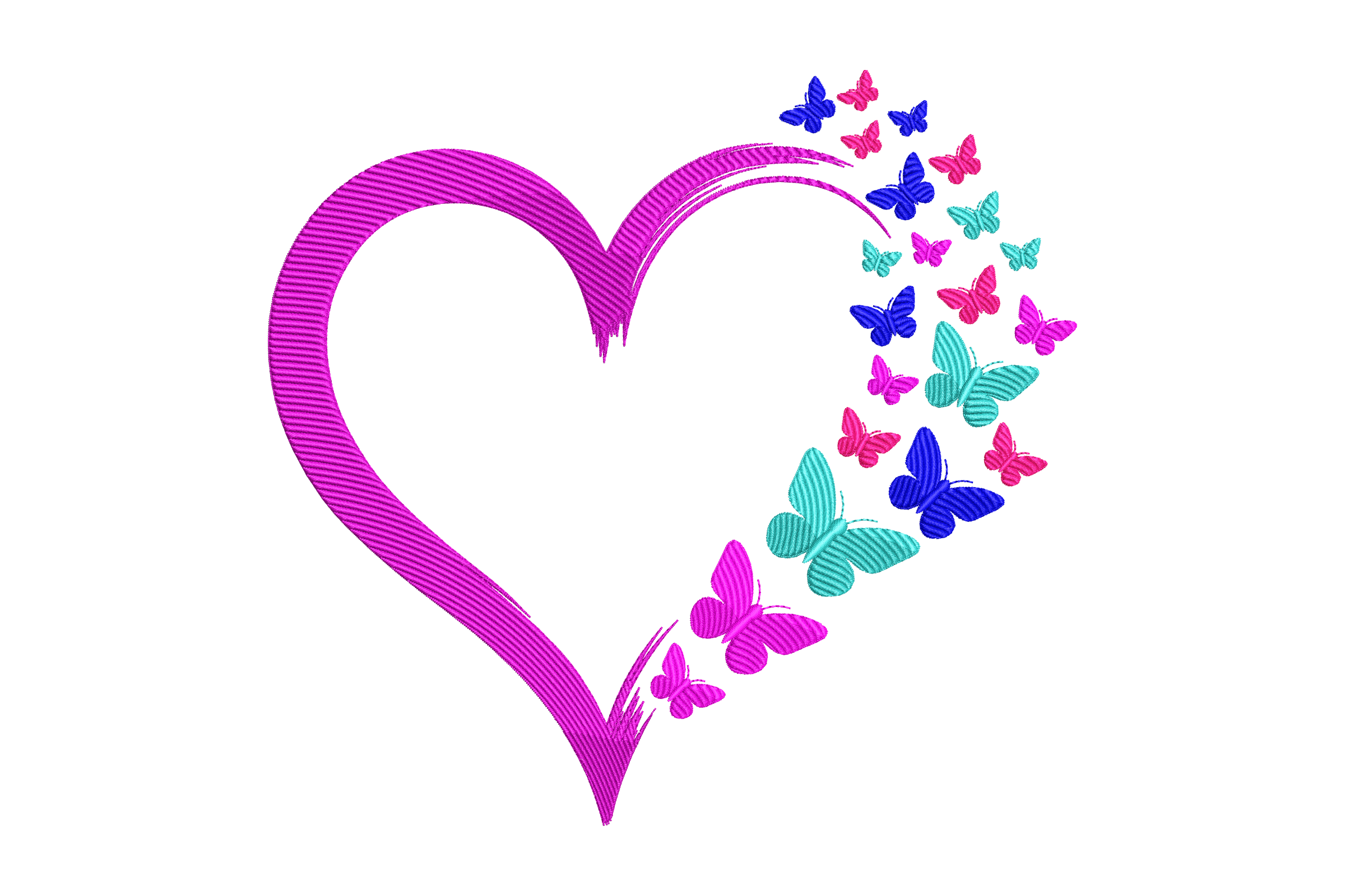 Floral Heart & Butterflies – Machine Embroidery Design | Embroidize